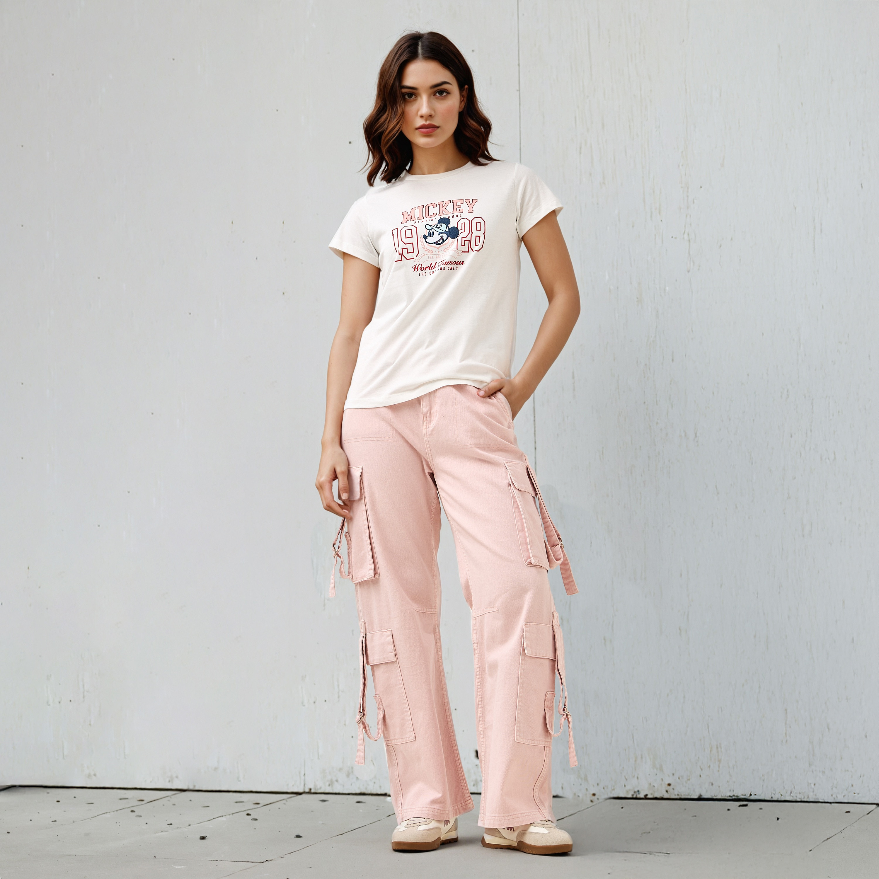 تيشيرت بياقة ضيقة وطبعات ميكي ماوس-women-clothing-tshirts-image-2