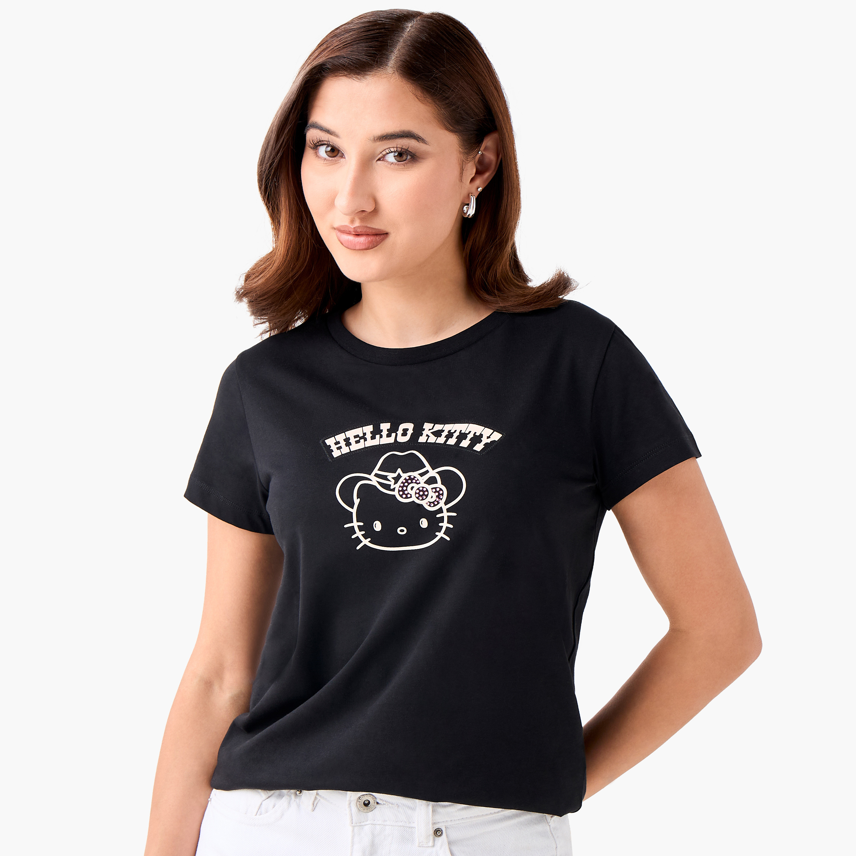 تيشيرت قطن بطبعات هالو كيتي-women-clothing-tshirts-image-1
