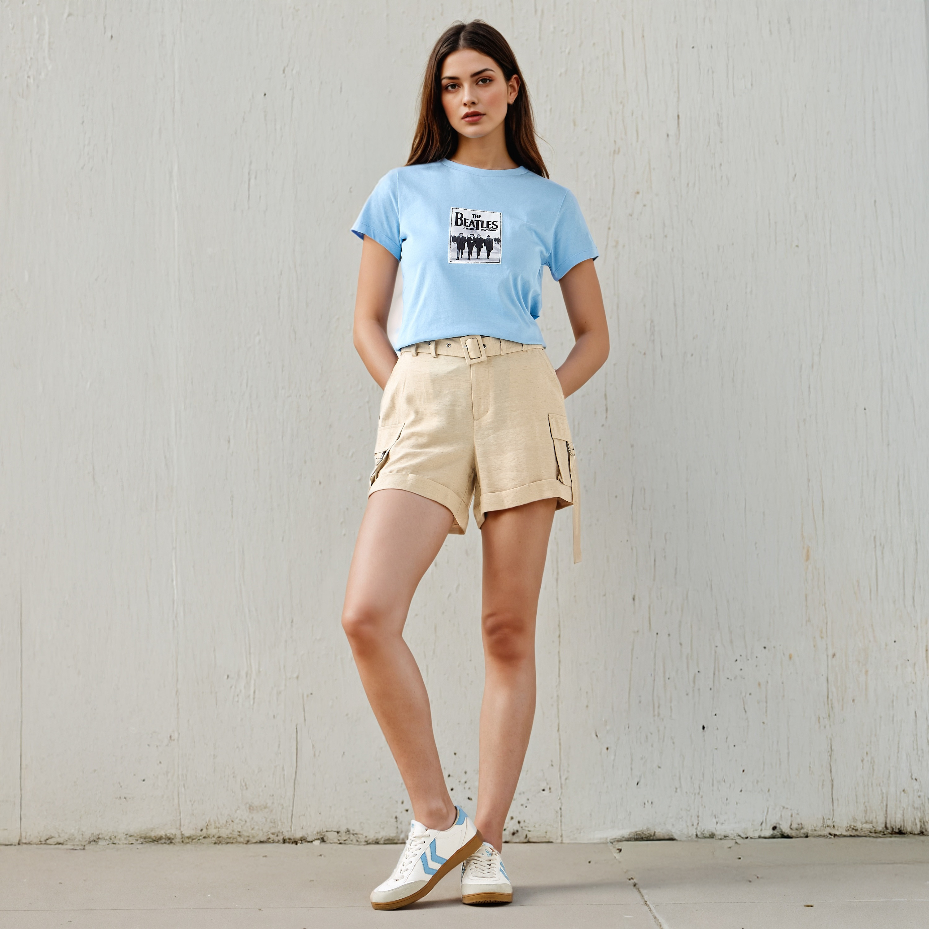 The Beatles Print Crew Neck T-shirt-women-clothing-tshirts-image-2