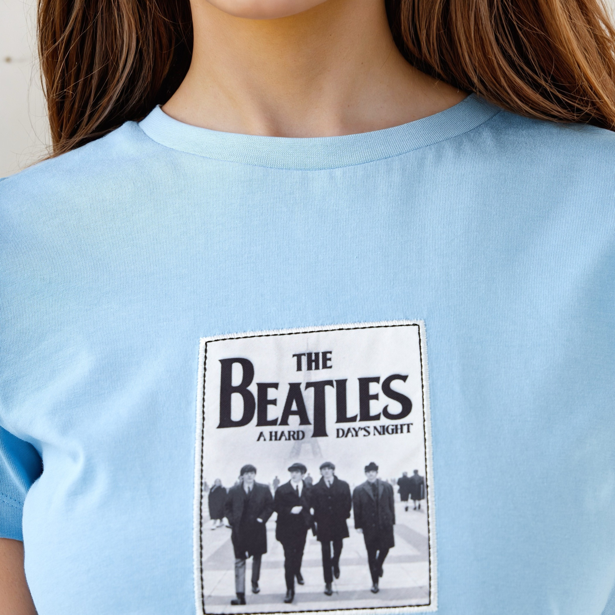 The Beatles Print Crew Neck T-shirt-women-clothing-tshirts-image-5