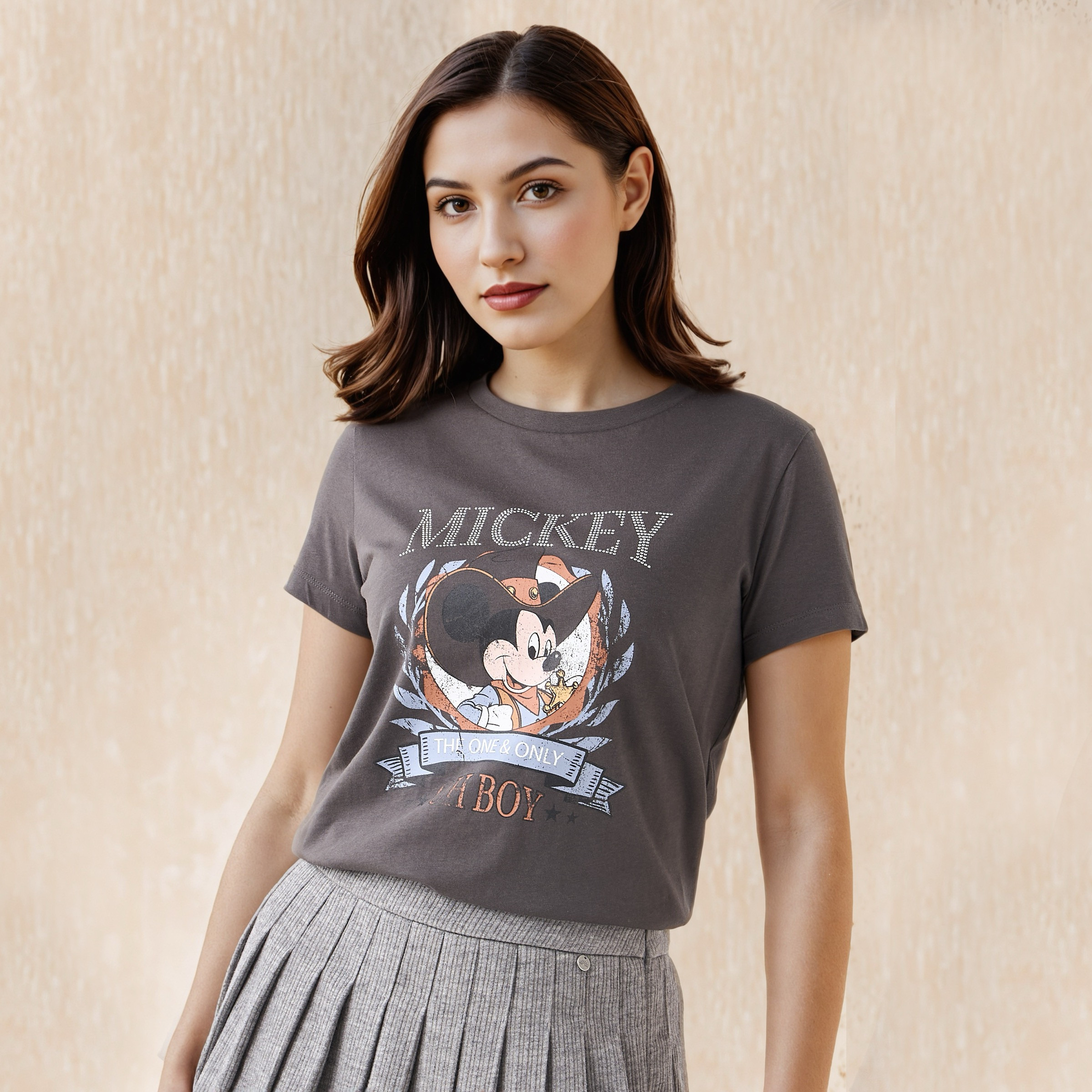 Mickey Mouse Cotton T-shirt -women-clothing-tshirts-image-1