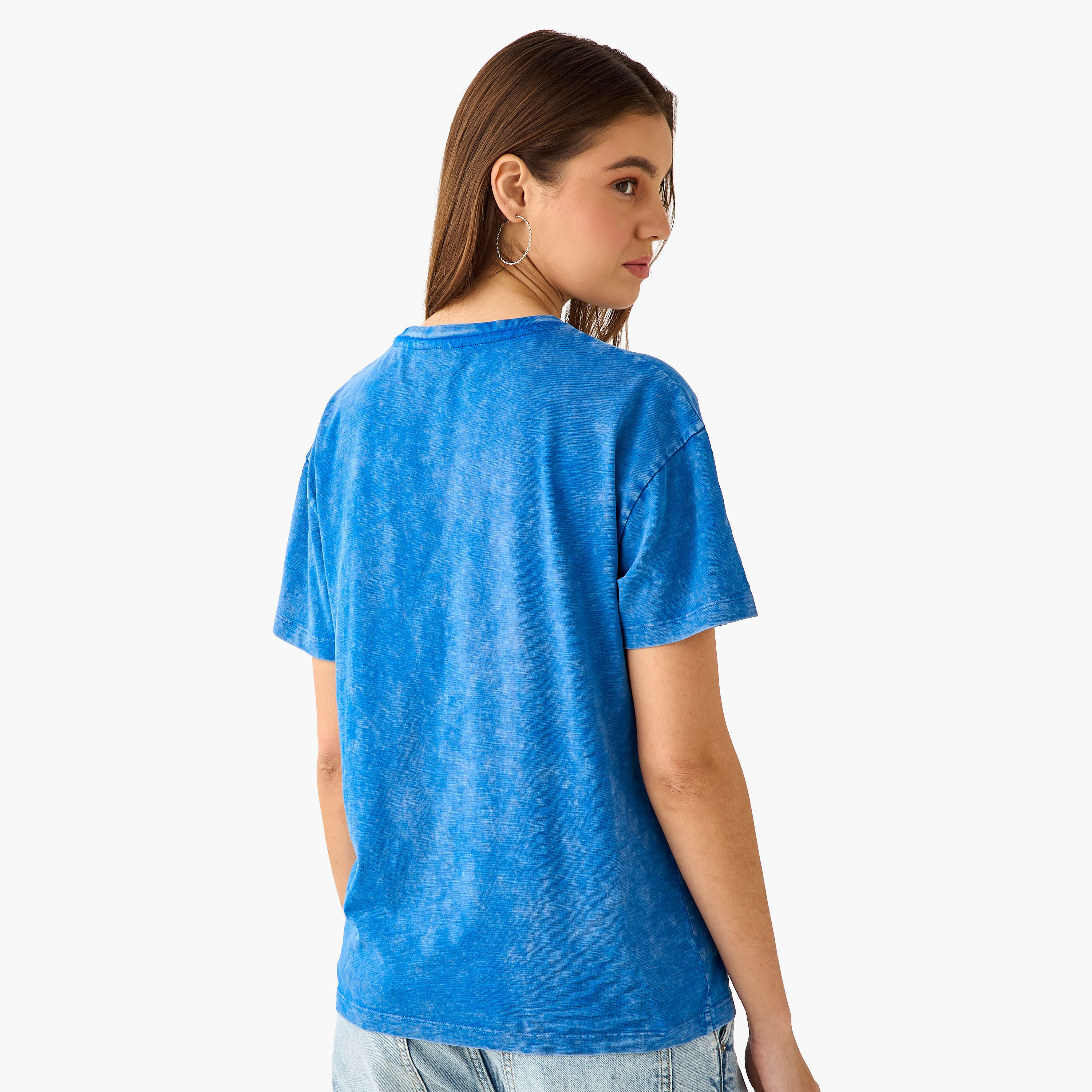 Snoopy Relaxed Fit Cotton Washed T-shirt -women-clothing-tshirts-image-5