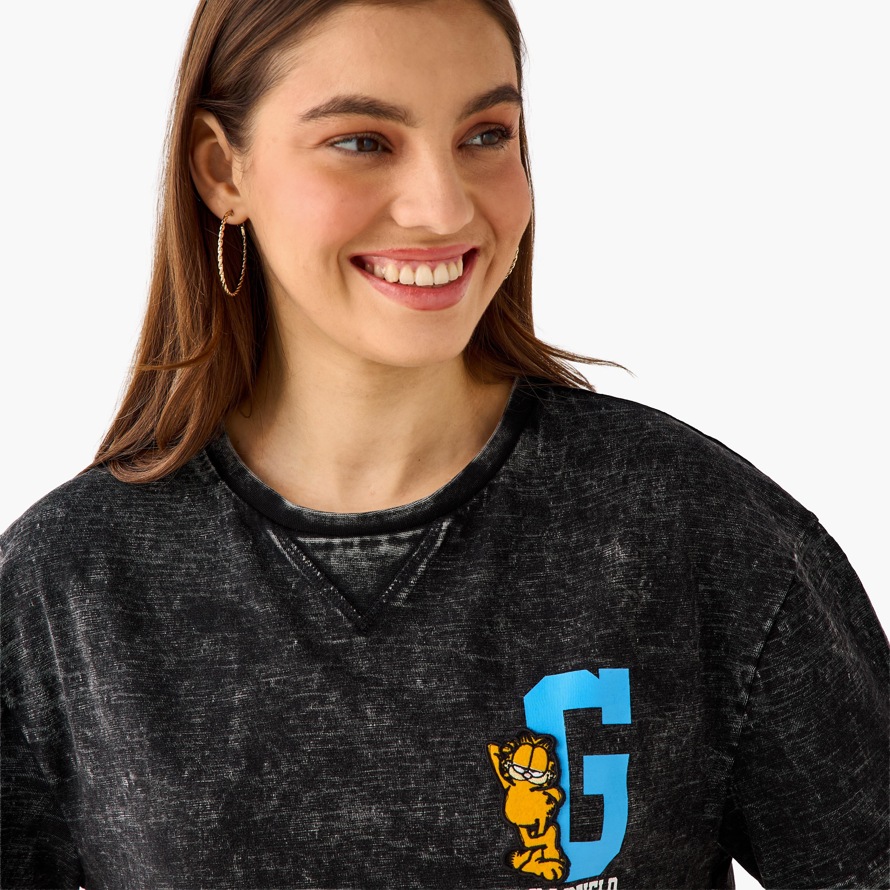 Garfield Relaxed Fit Cotton Washed T-shirt-women-clothing-tshirts-image-5