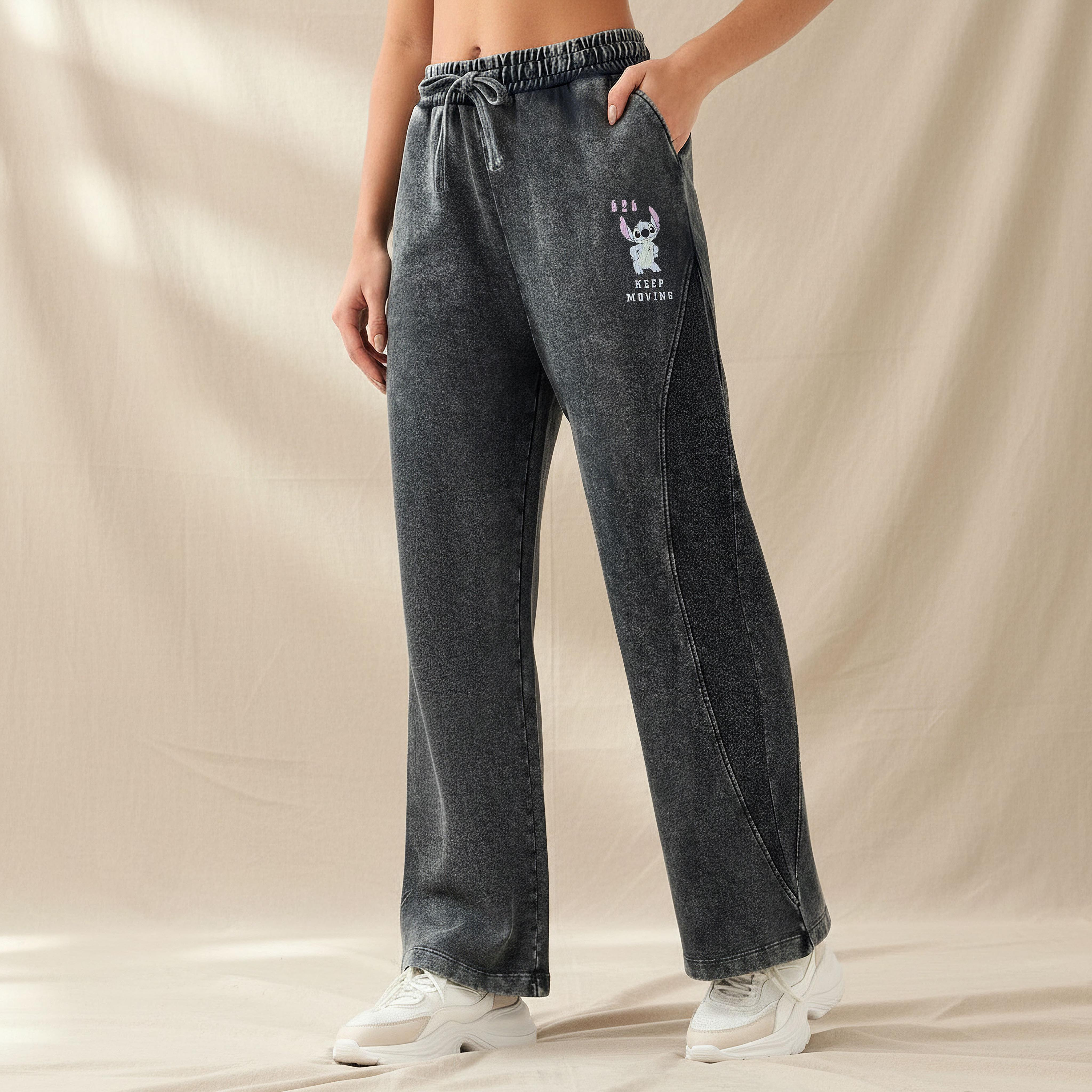 Lilo and Stitch Wide Leg Mid-Rise Jeans-women-clothing-coordsets-image-1