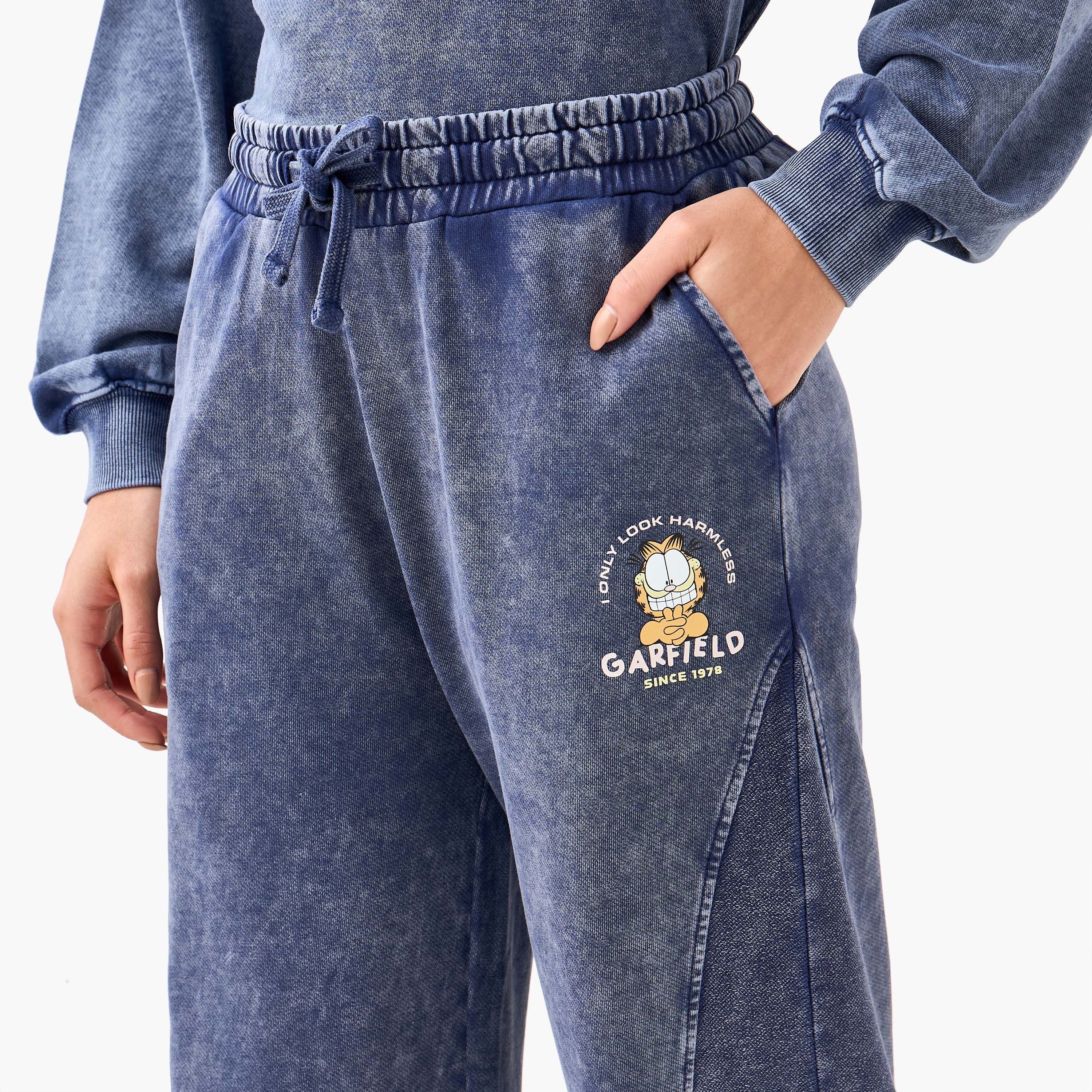 Garfield Wide Leg Comfort Waist Cotton Pants-women-clothing-coordsets-image-5
