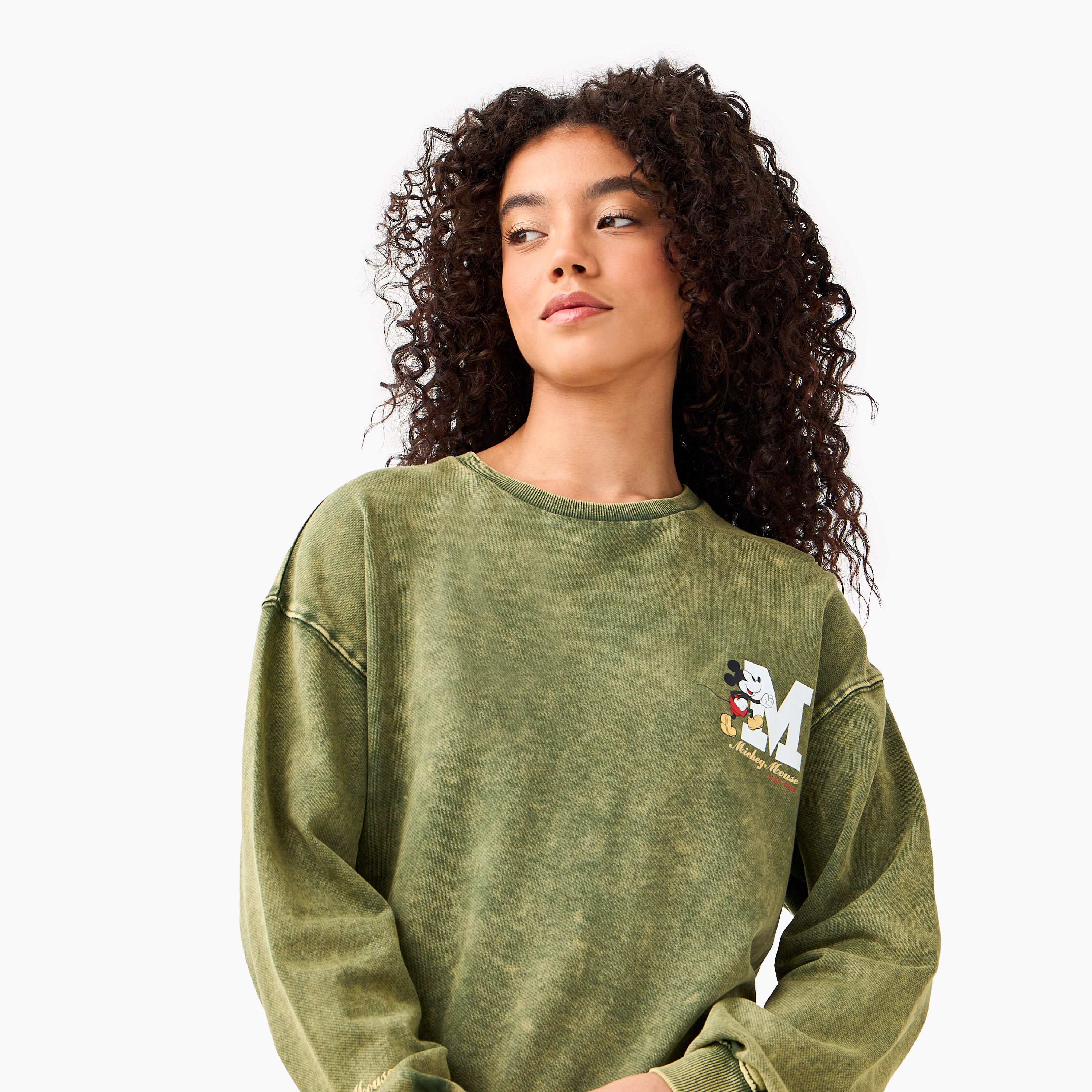 سويت شيرت ميكي ماوس بقصة مريحة-women-clothing-coordsets-image-2