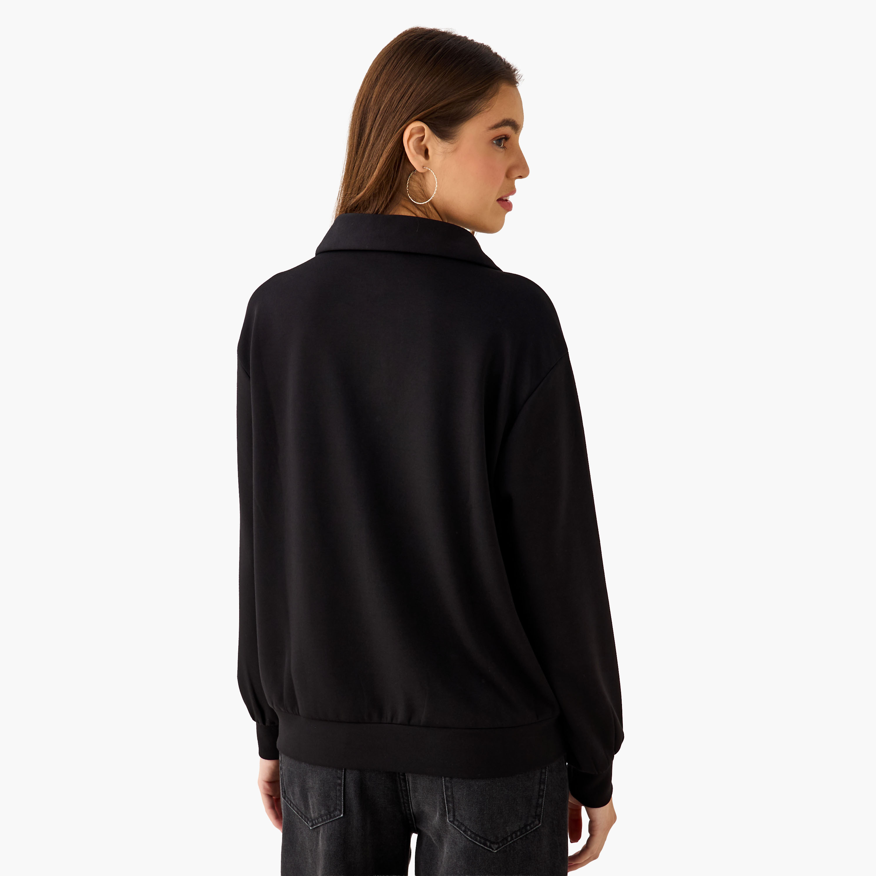 Hello Kitty Sweatshirt with Polo Collar-women-winterwear-hoodiesandsweatshirts-sweatshirts-image-4