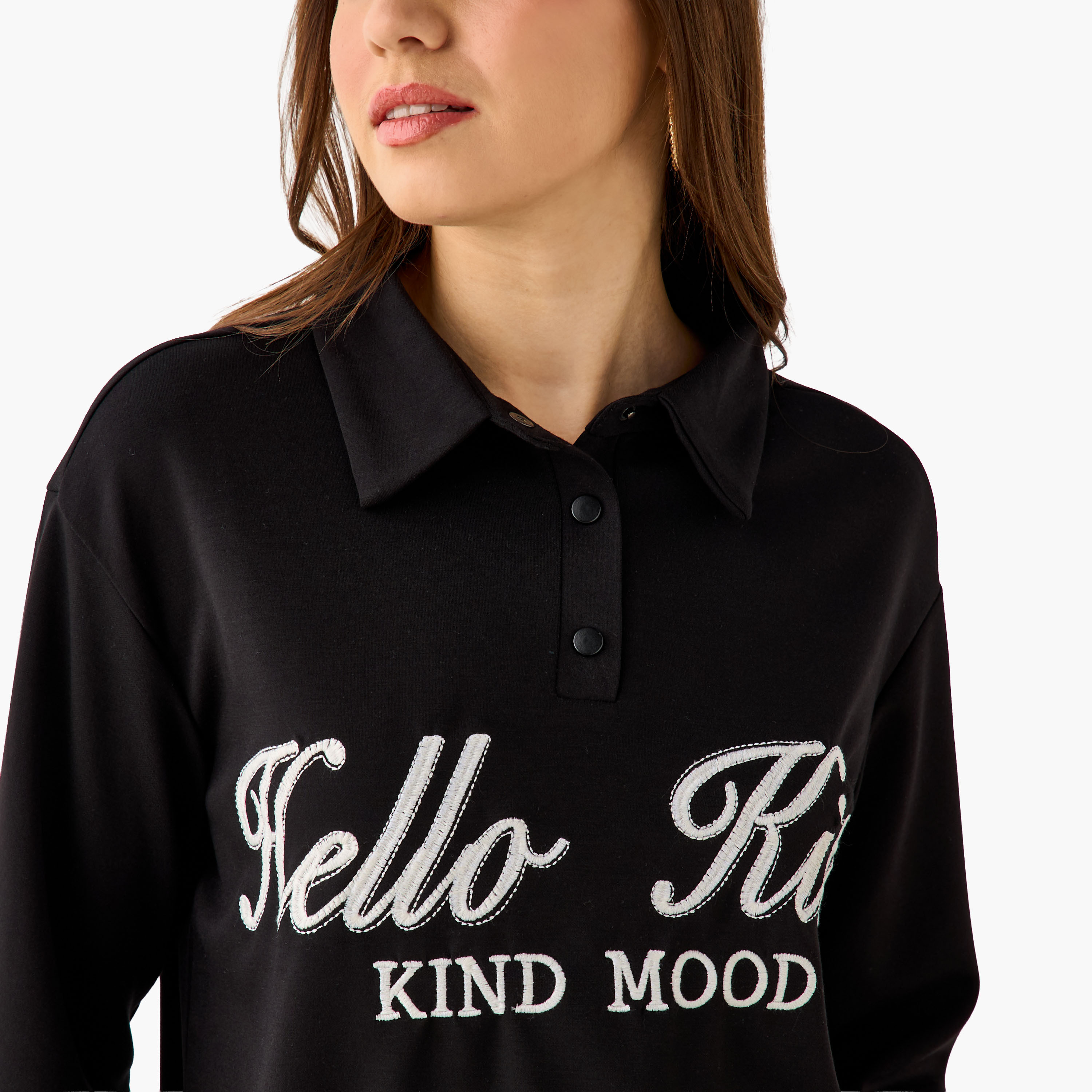 Hello Kitty Sweatshirt with Polo Collar-women-winterwear-hoodiesandsweatshirts-sweatshirts-image-5