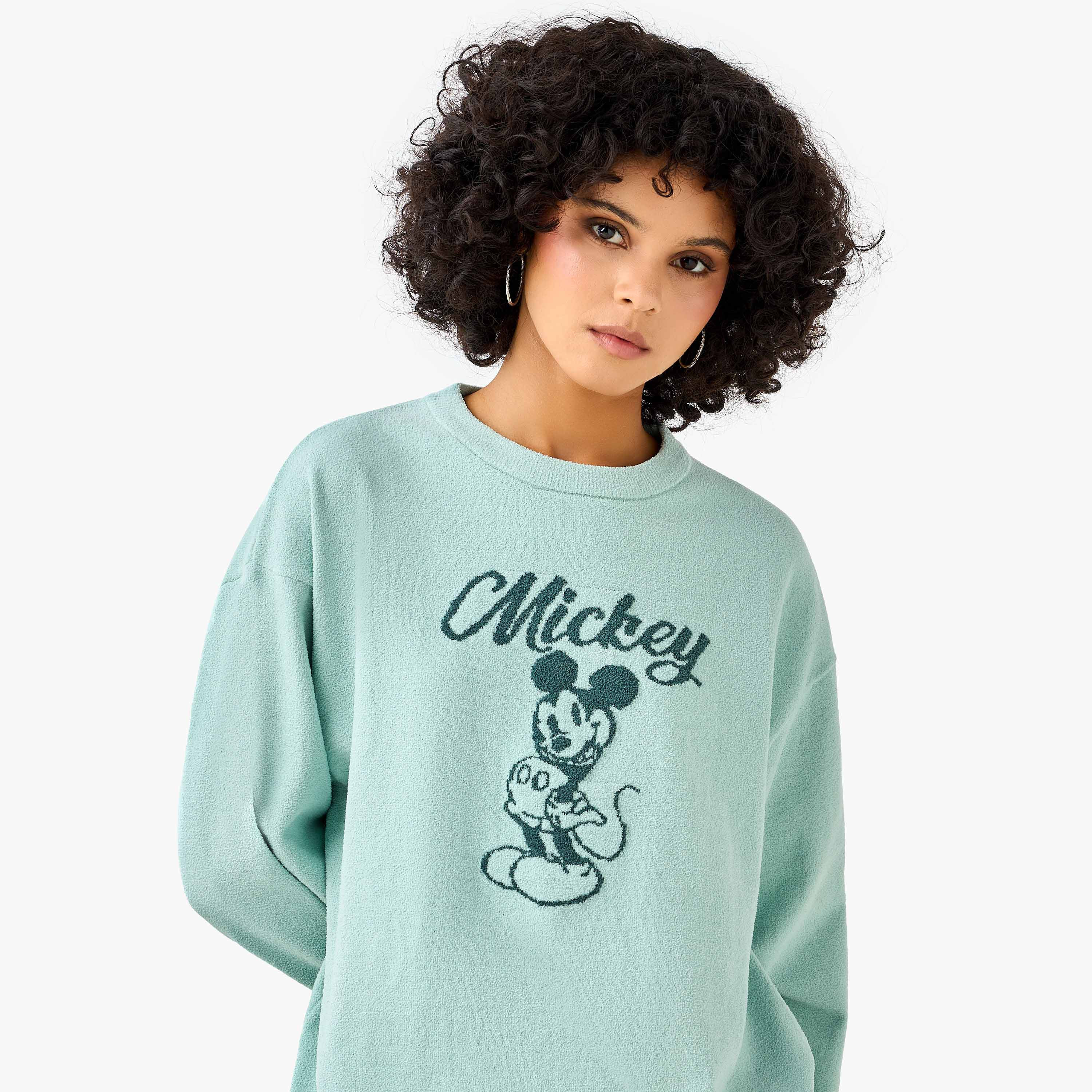 كنزة بياقة ضيقة وتزيينات ميكي ماوس-women-clothing-coordsets-image-1