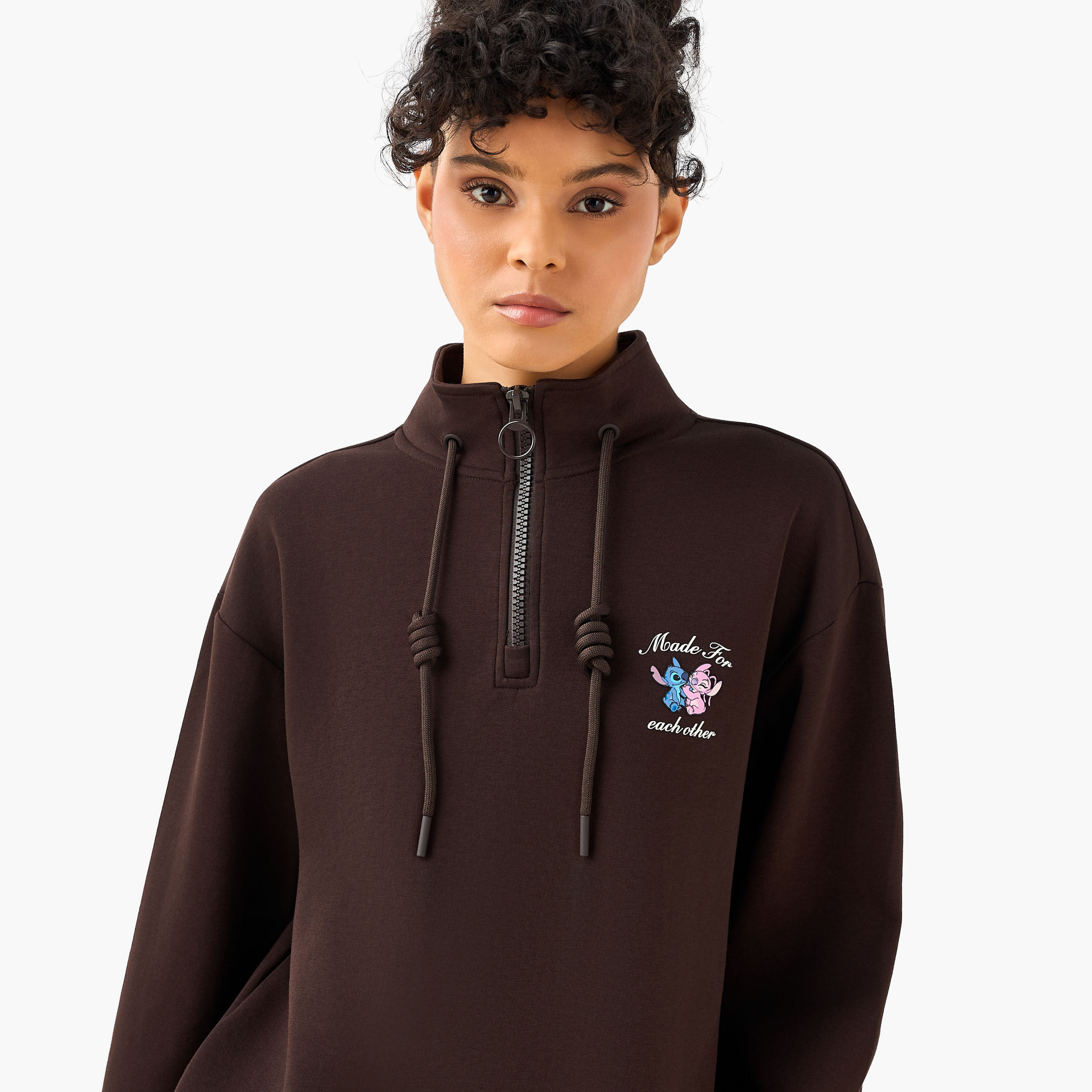 Lilo and Stitch Sweatshirt with Half Zip -women-clothing-coordsets-image-5