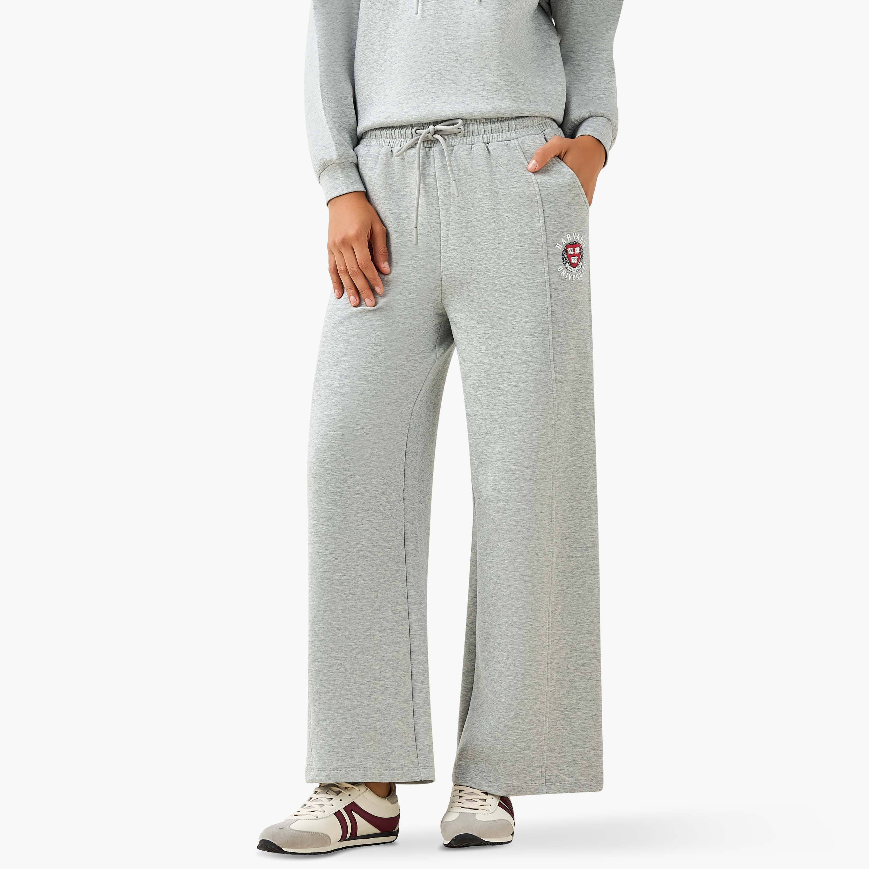 Harvard University Relaxed Fit Comfort Waist Cotton Track Pants-women-clothing-coordsets-image-2
