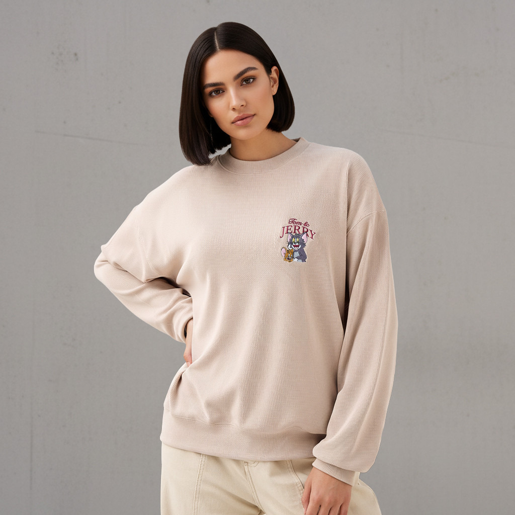 Tom and Jerry Oversized Sweatshirt-women-clothing-coordsets-image-1