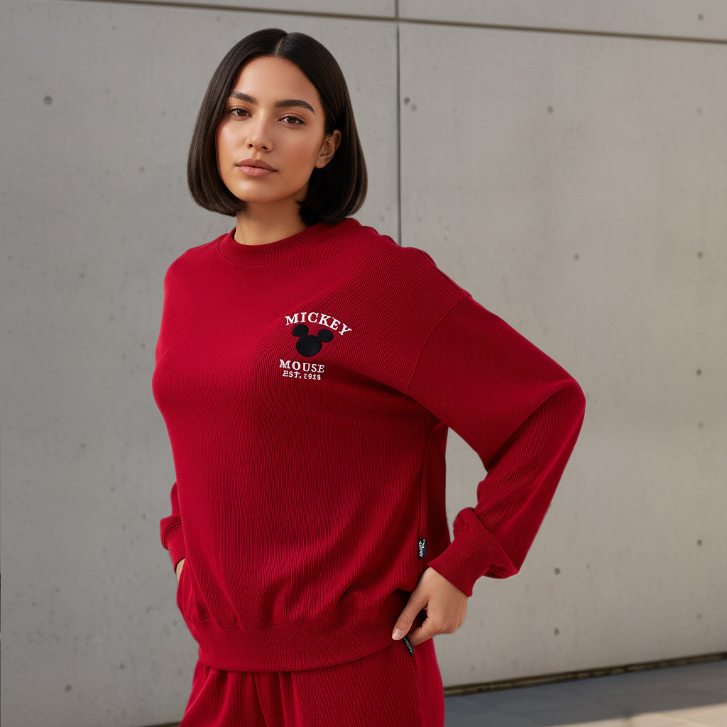 Mickey Mouse Oversized Sweatshirt-women-clothing-coordsets-image-1