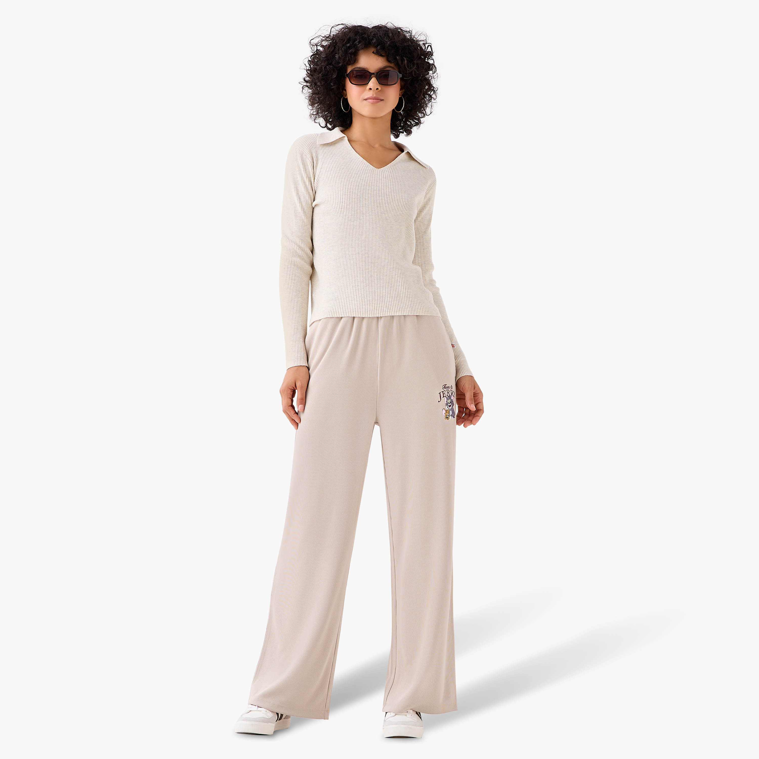 Tom and Jerry Wide Leg Comfort Waist Track Pants-women-clothing-coordsets-image-3