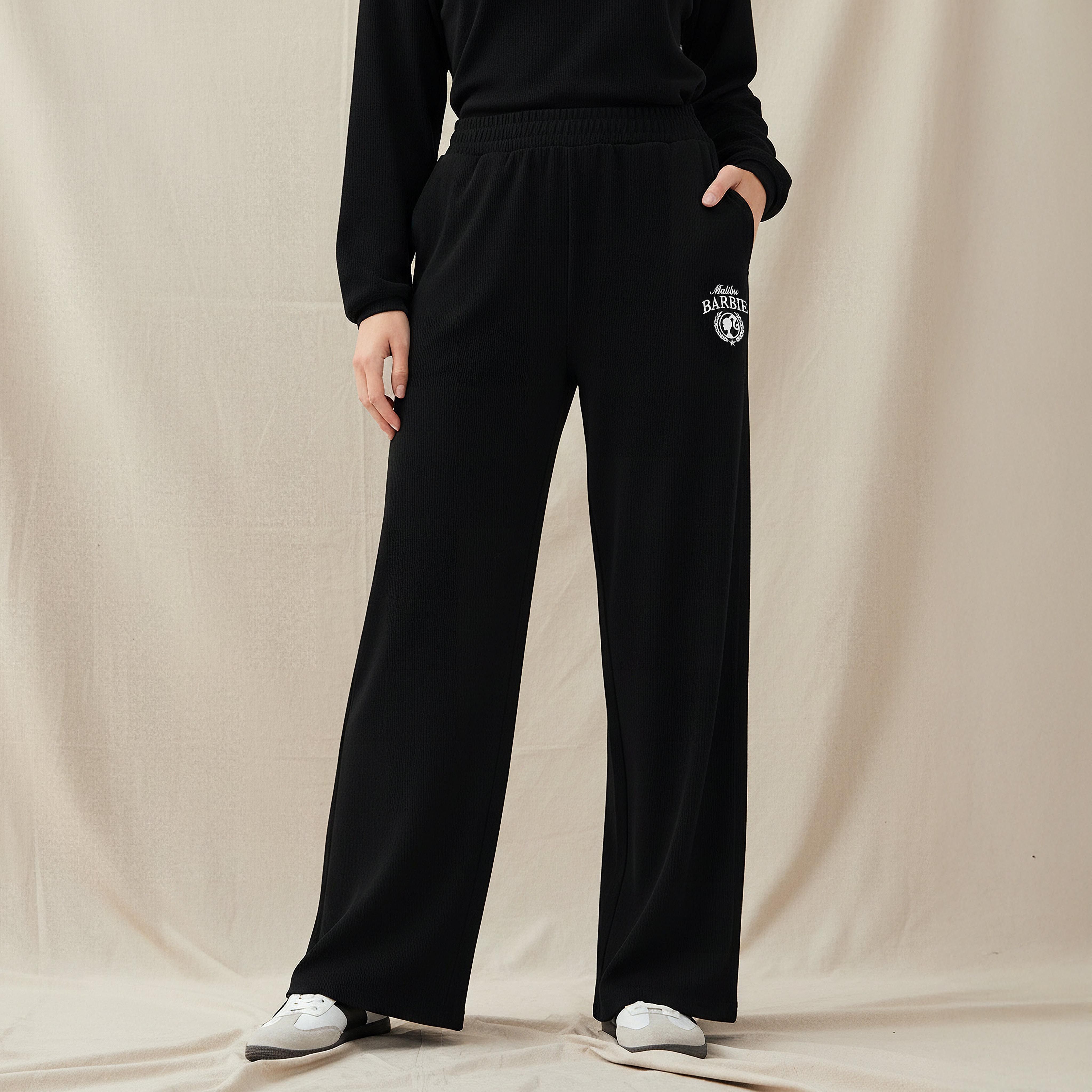 Barbie Comfort Waist Track Pants-women-clothing-bottoms-joggers-image-1