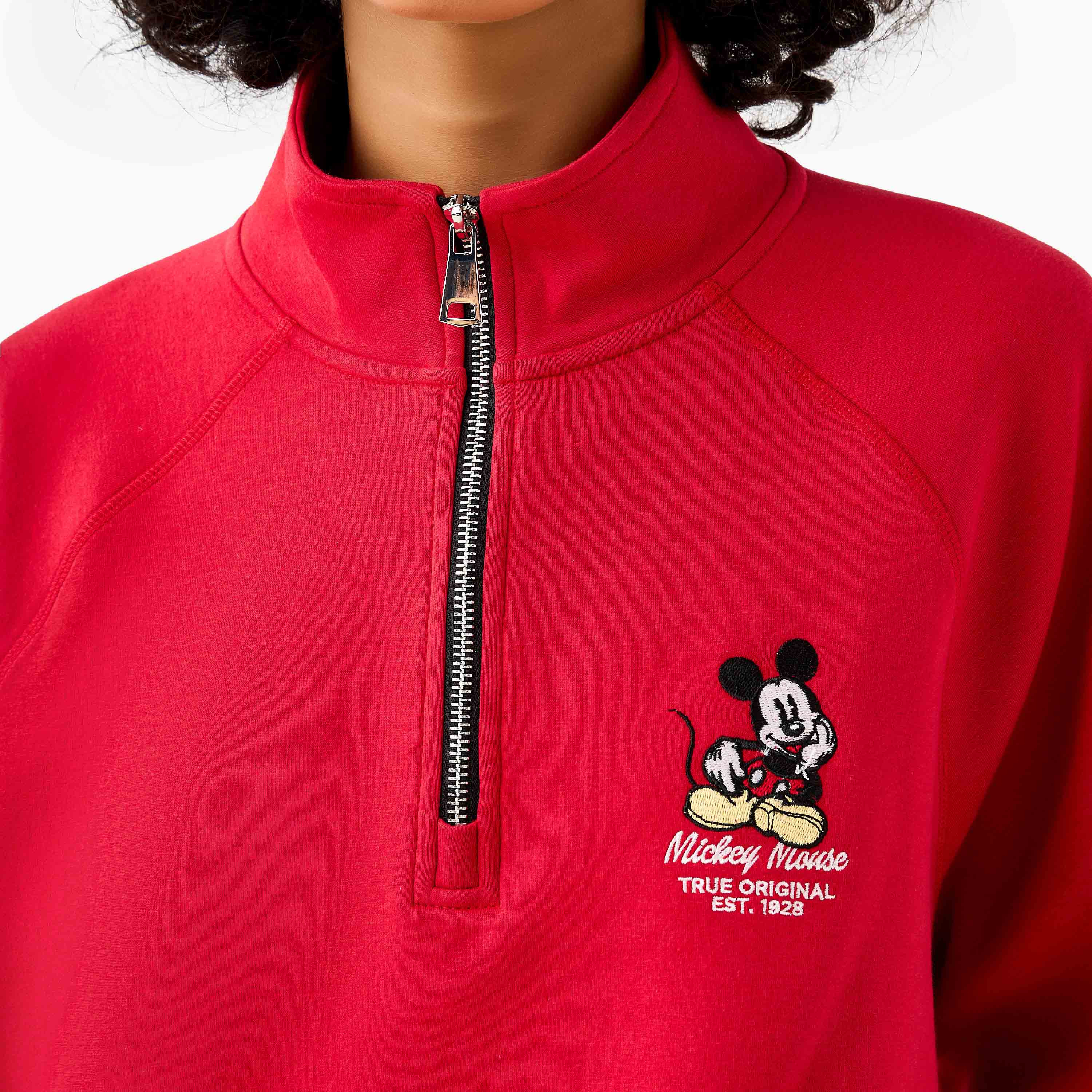 Mickey Mouse Sweatshirt with High Neck-women-clothing-coordsets-image-5