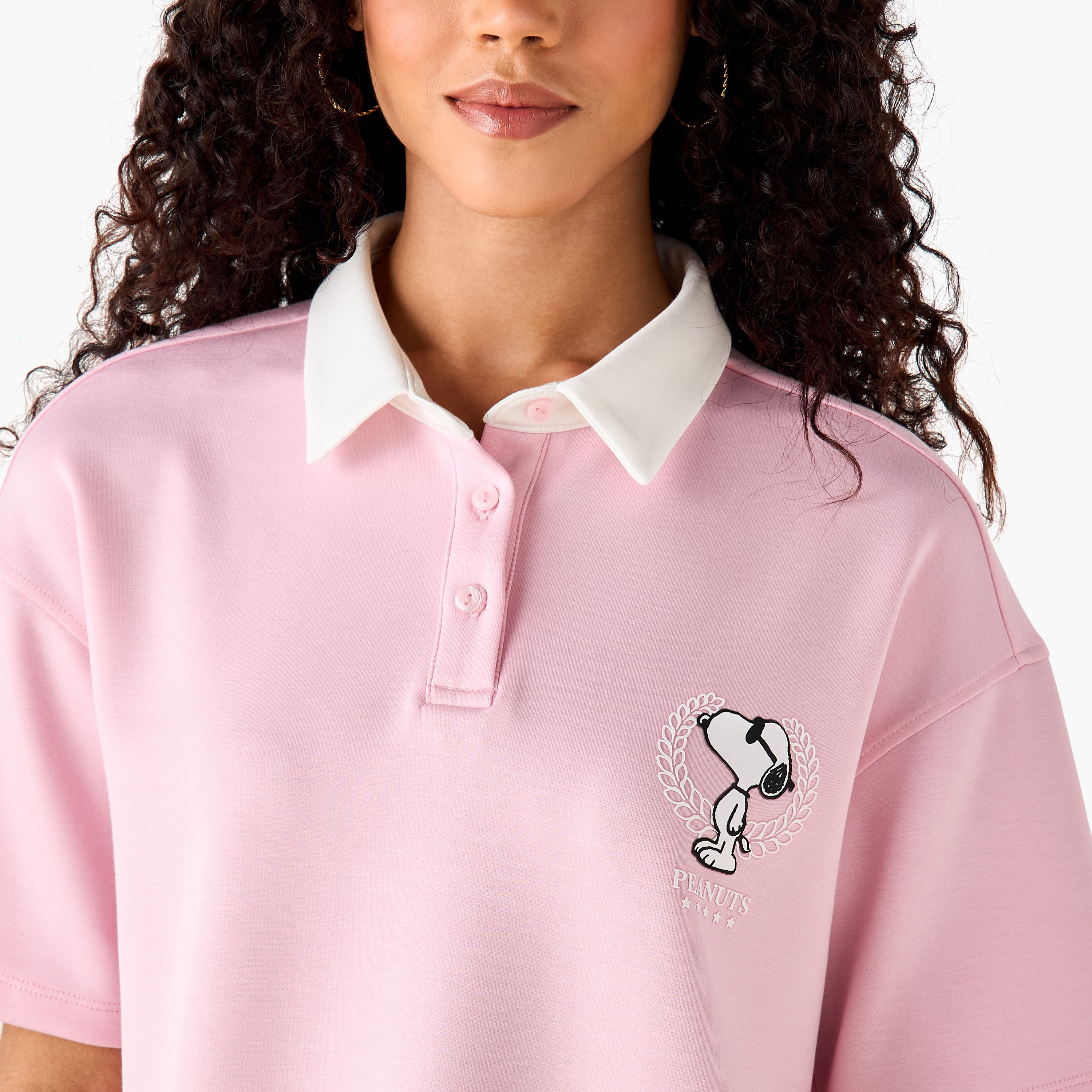 Snoopy Cotton Polo T-shirt-women-clothing-tshirts-image-6