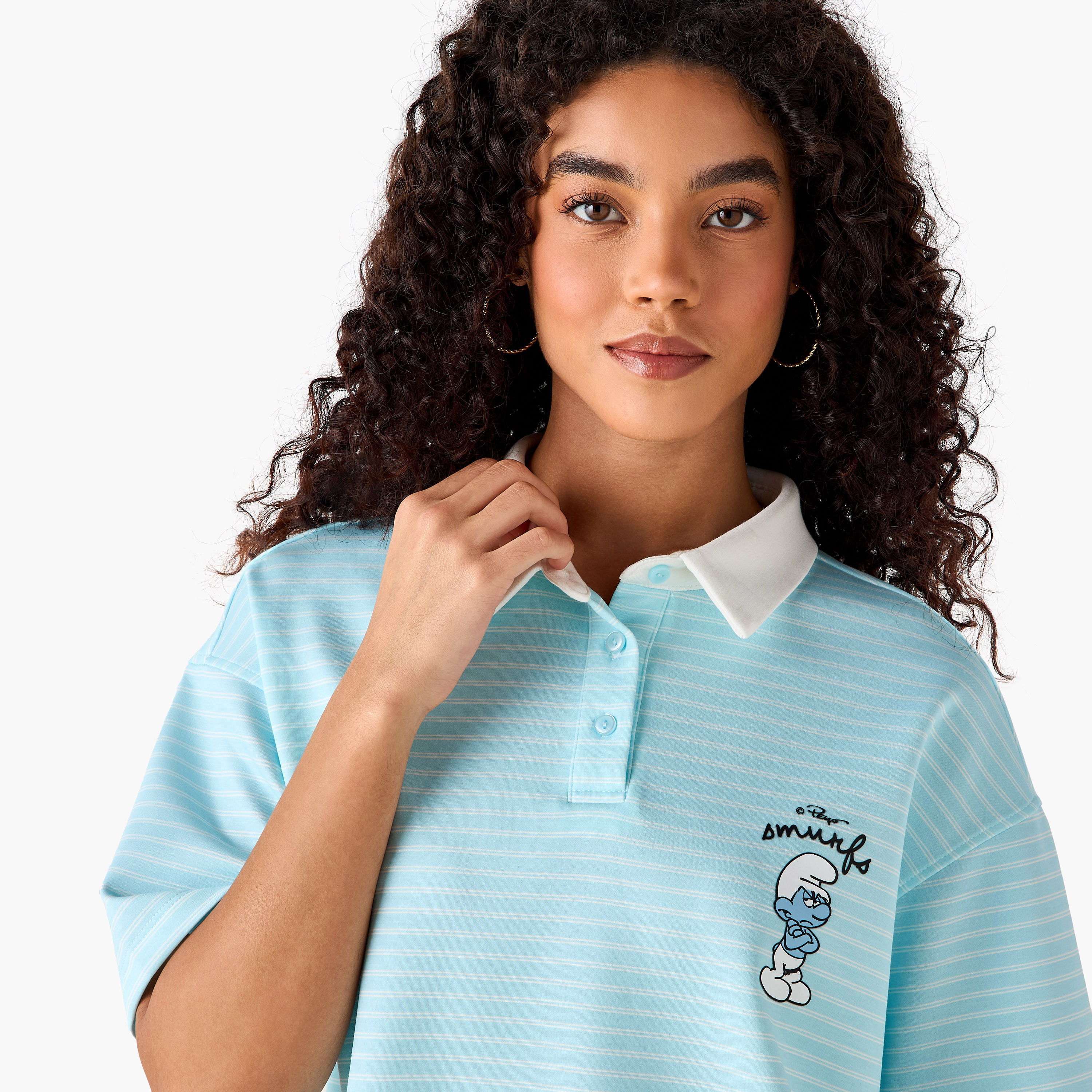 Smurf Cotton Polo T-shirt-women-clothing-tshirts-image-4