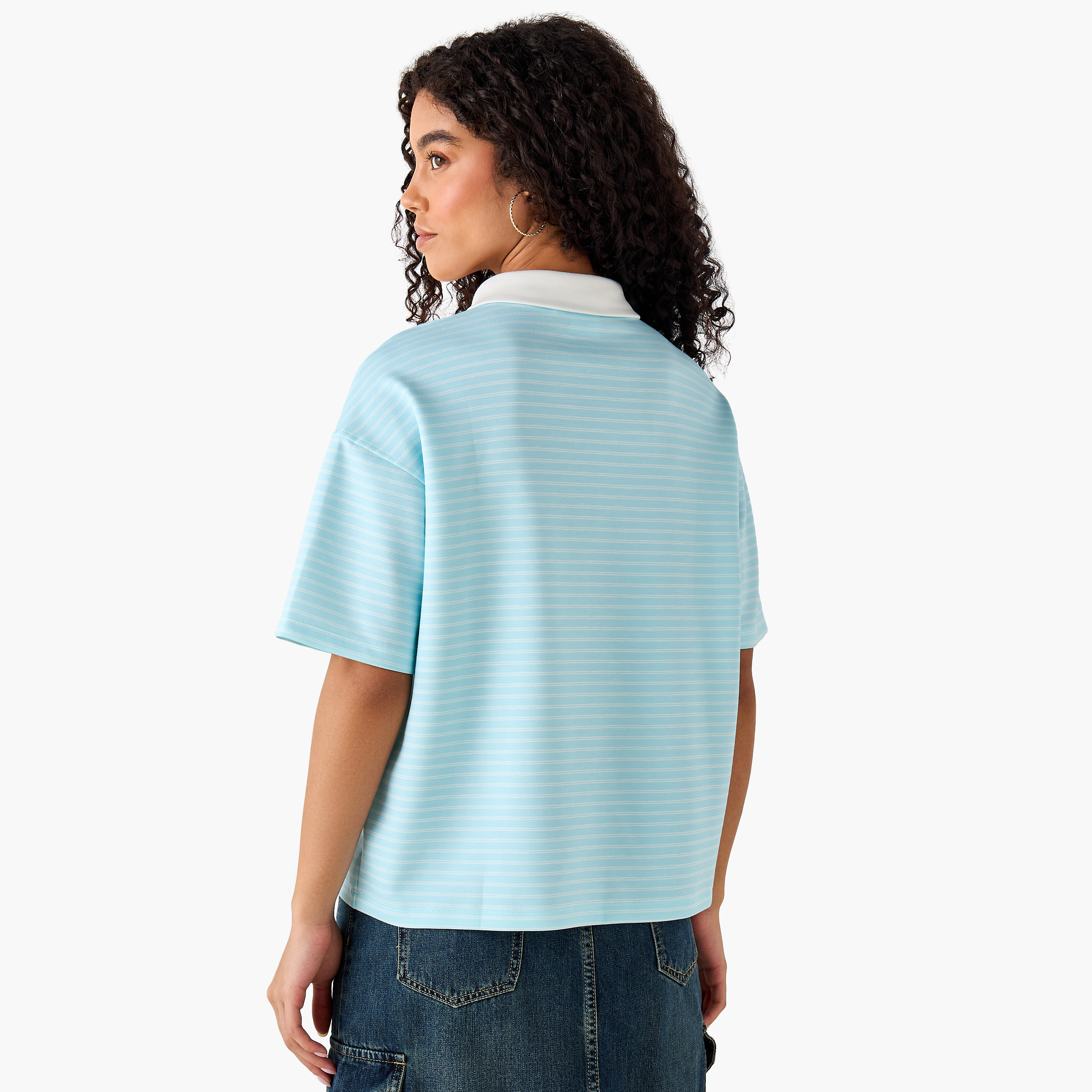 تيشيرت بولو قطني بطبعة السنافر-women-clothing-tshirts-image-5