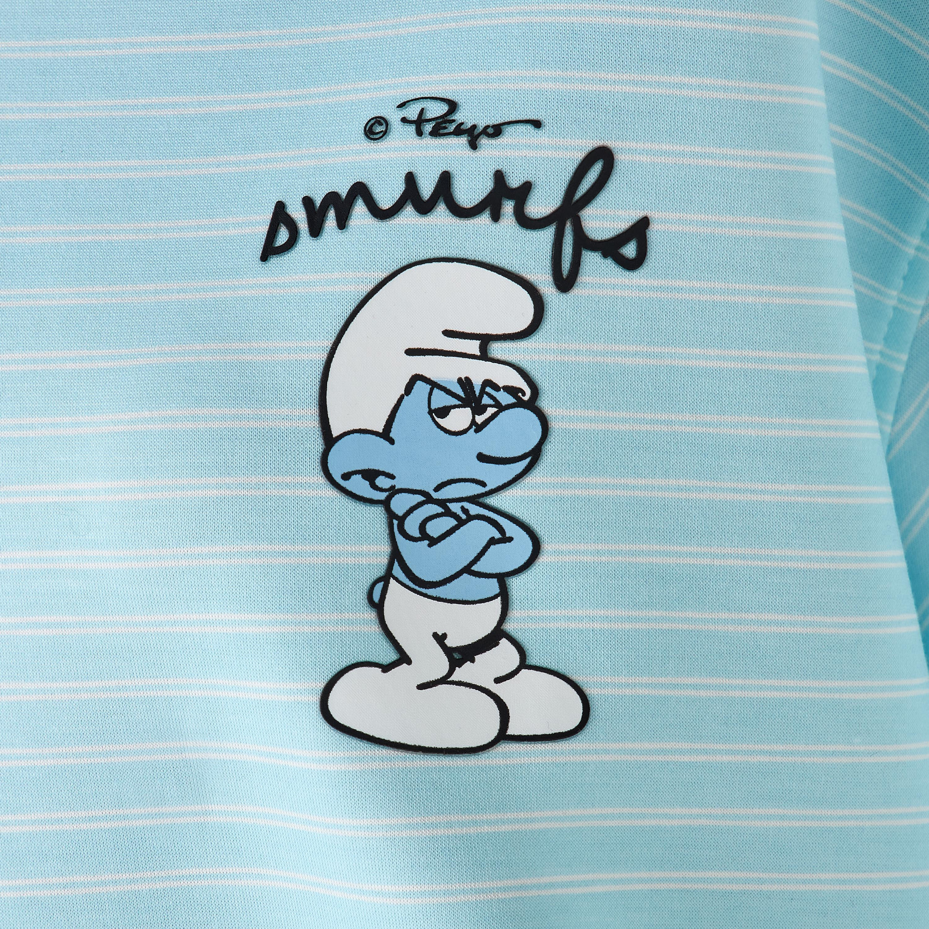 تيشيرت بولو قطني بطبعة السنافر-women-clothing-tshirts-image-6