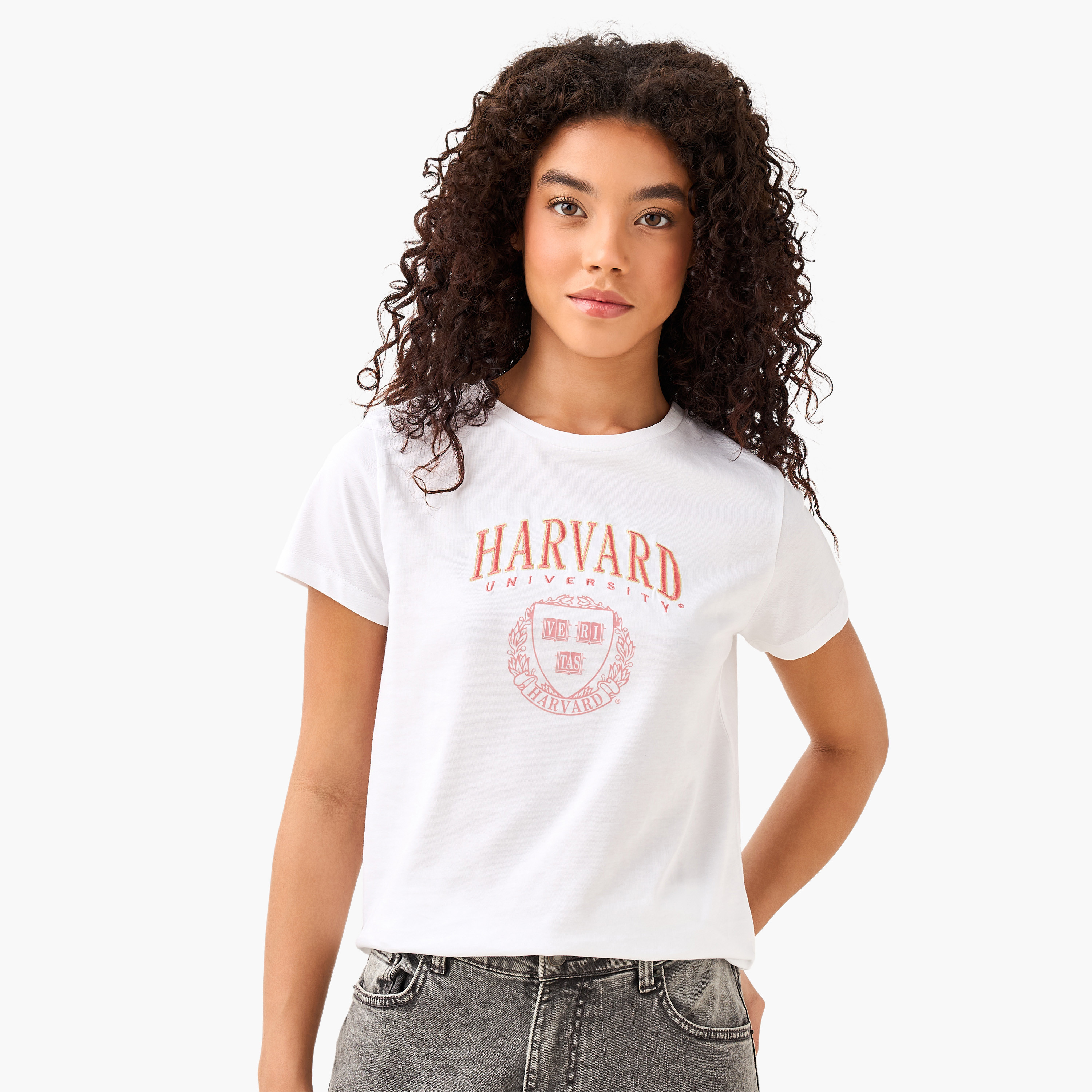 Harvard University Cotton T-shirt-women-clothing-tshirts-image-2