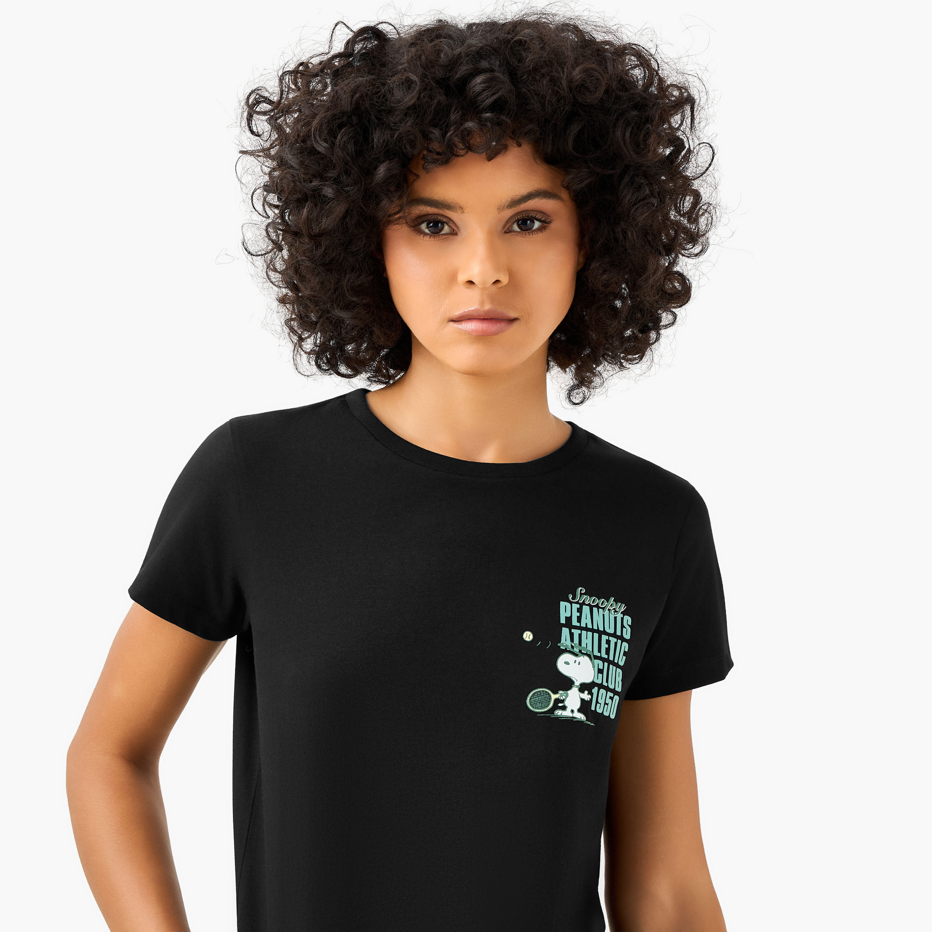 Snoopy Cotton T-shirt-women-clothing-tshirts-image-5