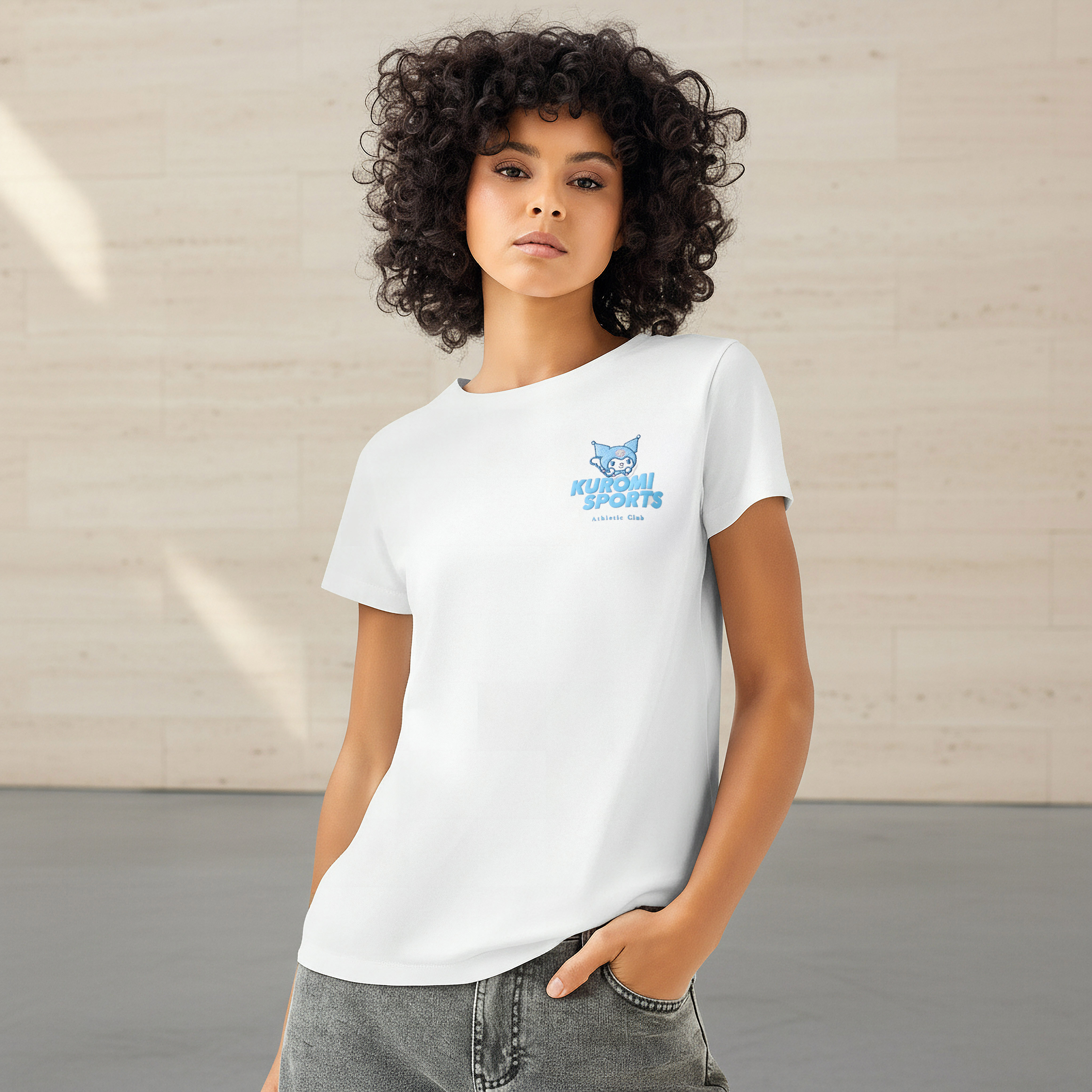 تيشيرت قطن بطبعة الأنمي كورومي-women-clothing-tshirts-image-1