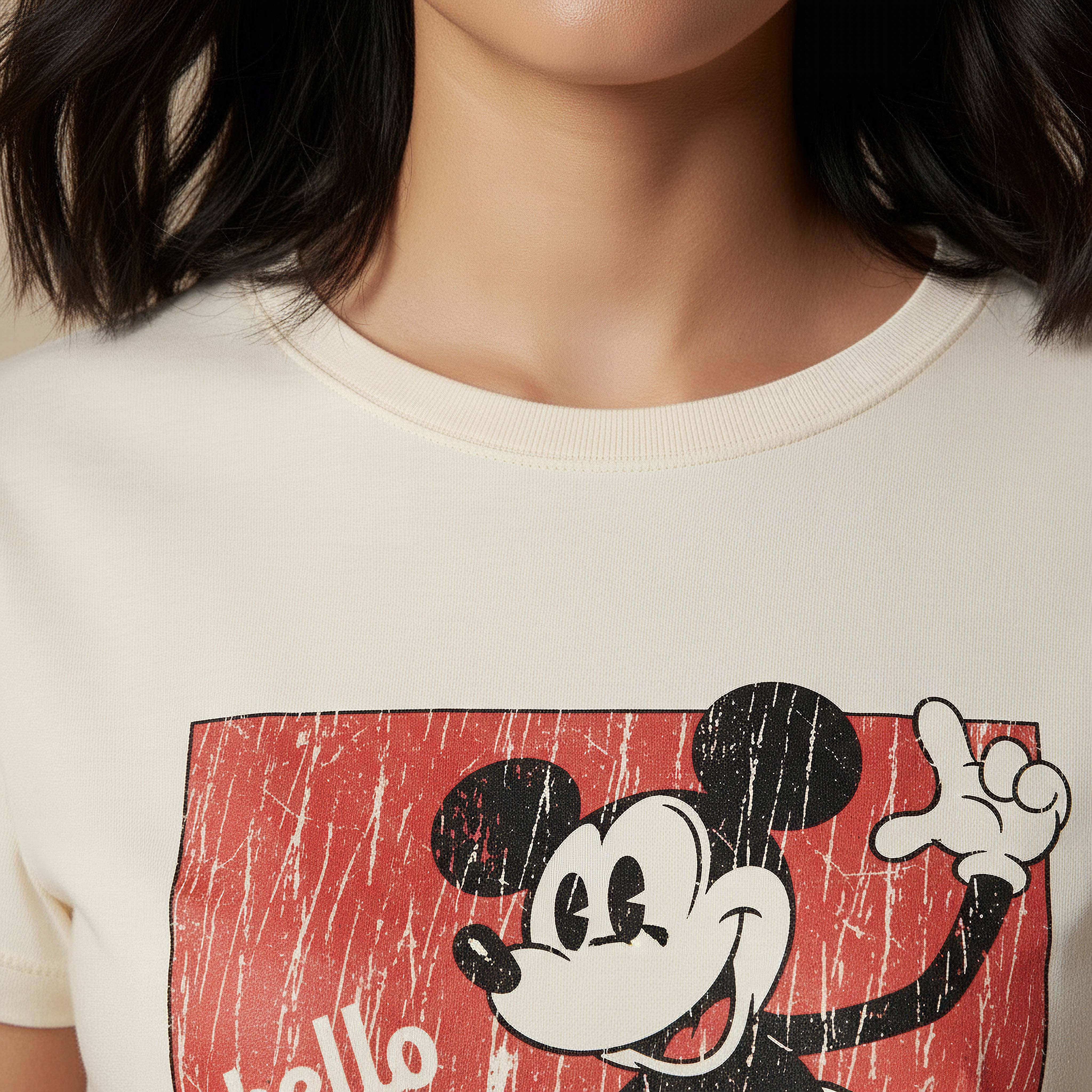 Mickey Mouse Cotton T-shirt-women-clothing-tshirts-image-3