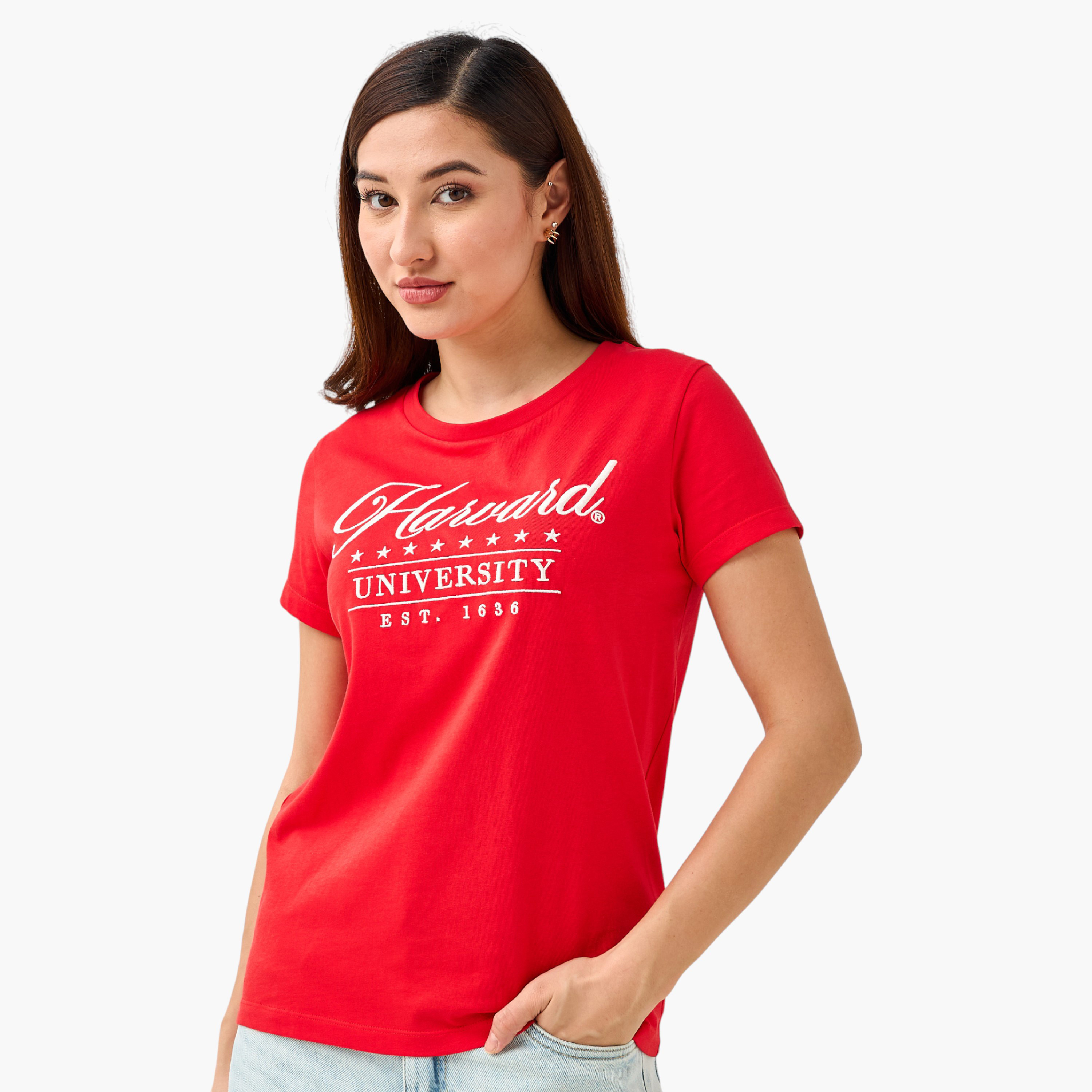 تيشيرت قطن من جامعة هارفارد-women-clothing-tshirts-image-3