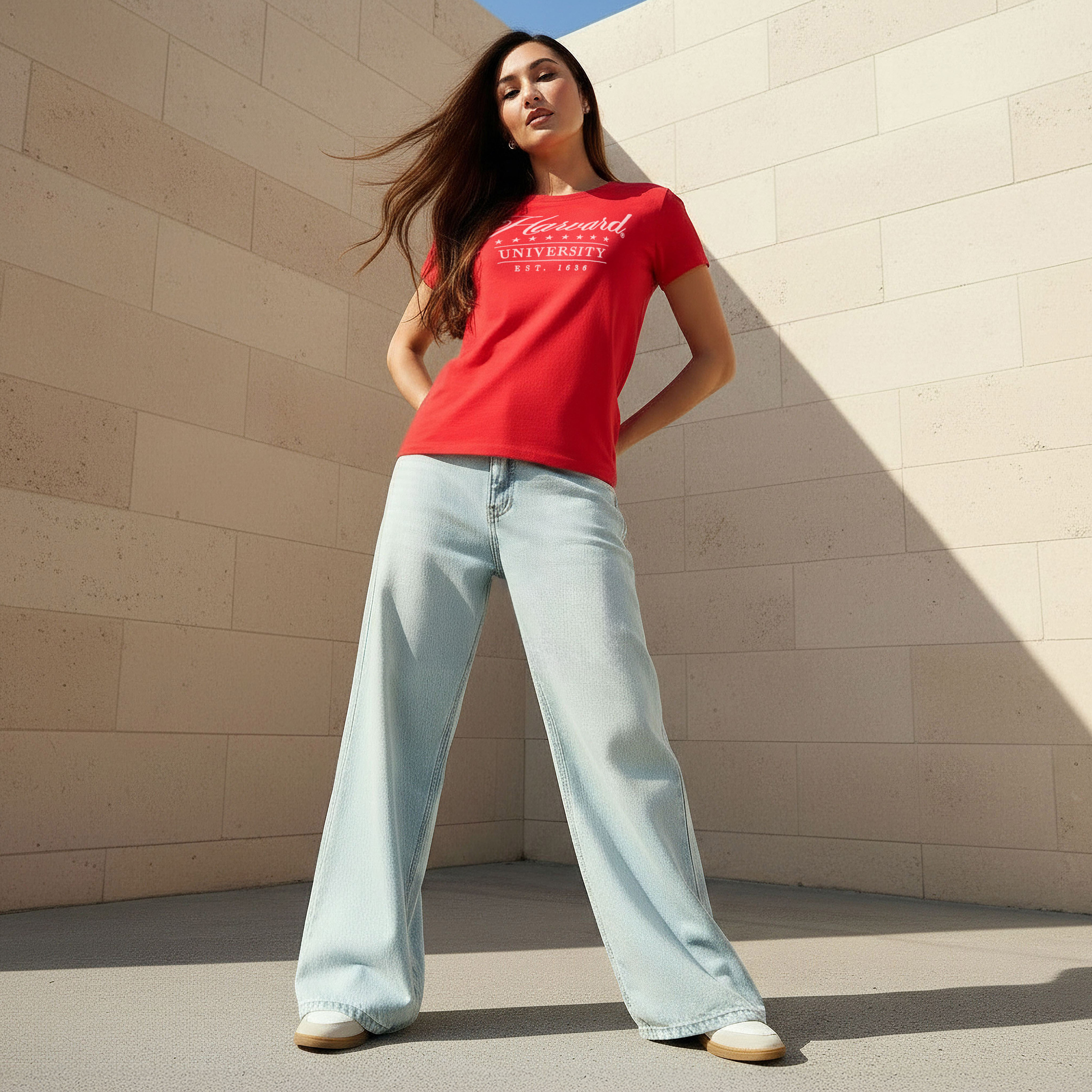 تيشيرت قطن من جامعة هارفارد-women-clothing-tshirts-image-2