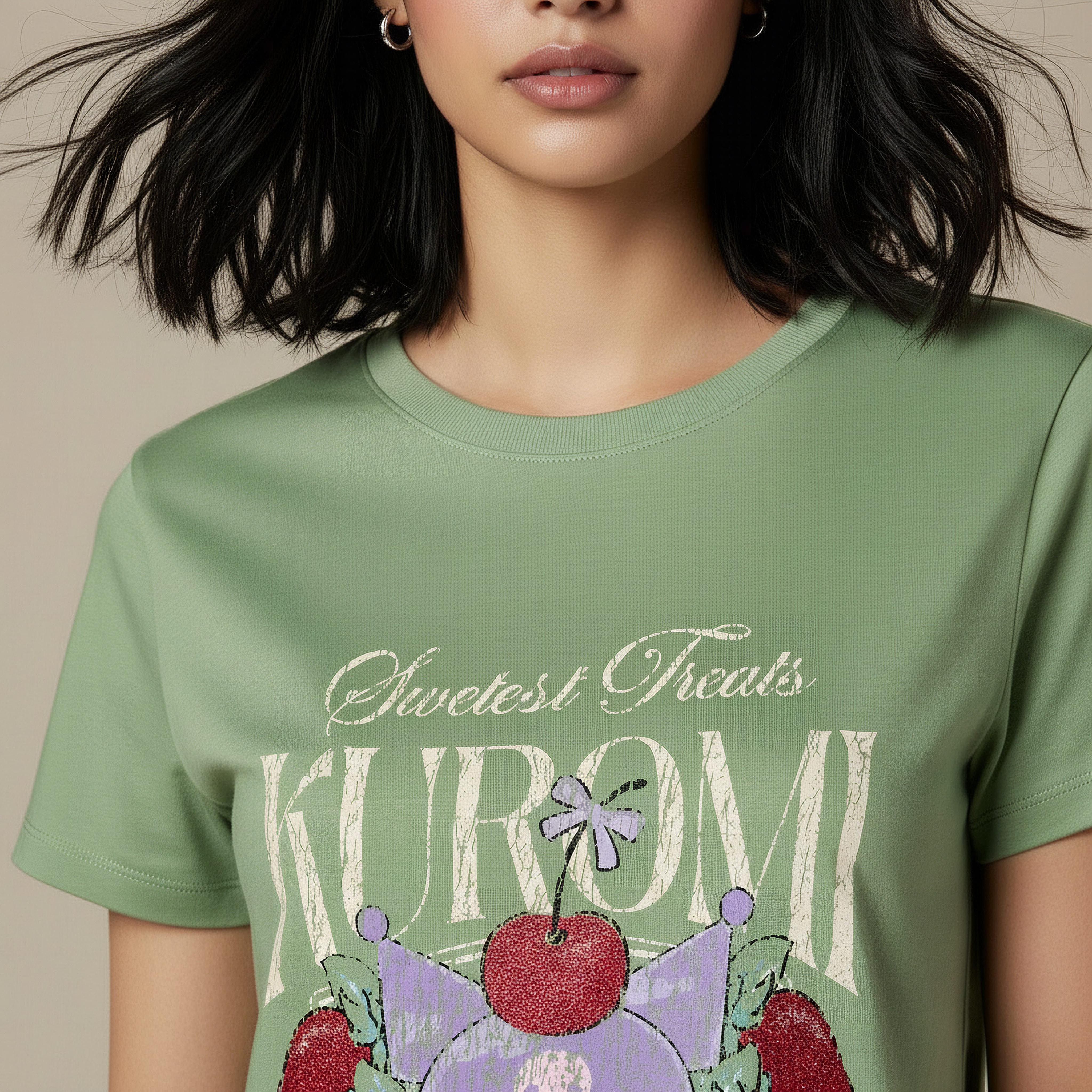 Kuromi Anime Cotton T-shirt-women-clothing-tshirts-image-3