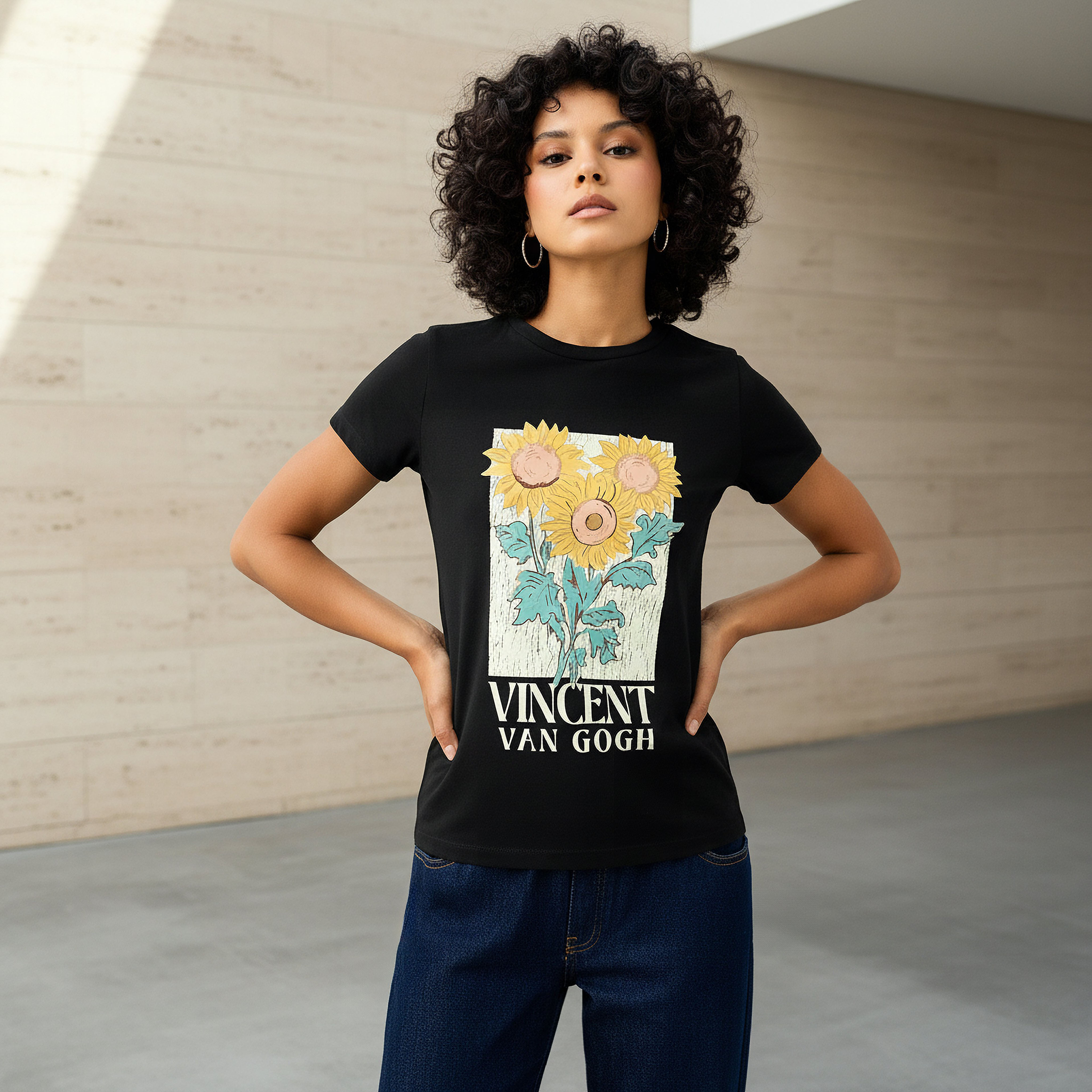 Vincent Van Gogh Cotton T-shirt-women-clothing-tshirts-image-1