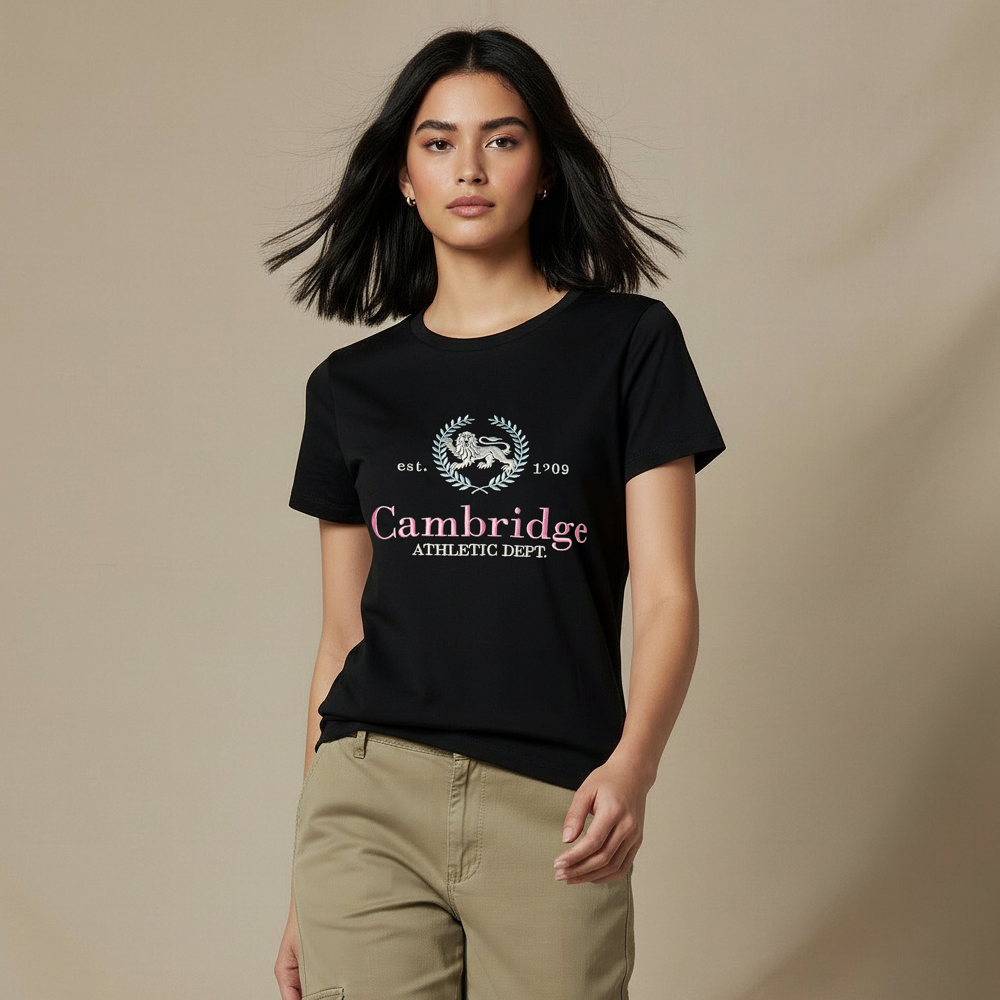 تيشيرت قطن بطبعة جامعة كامبريدج-women-clothing-tshirts-image-6