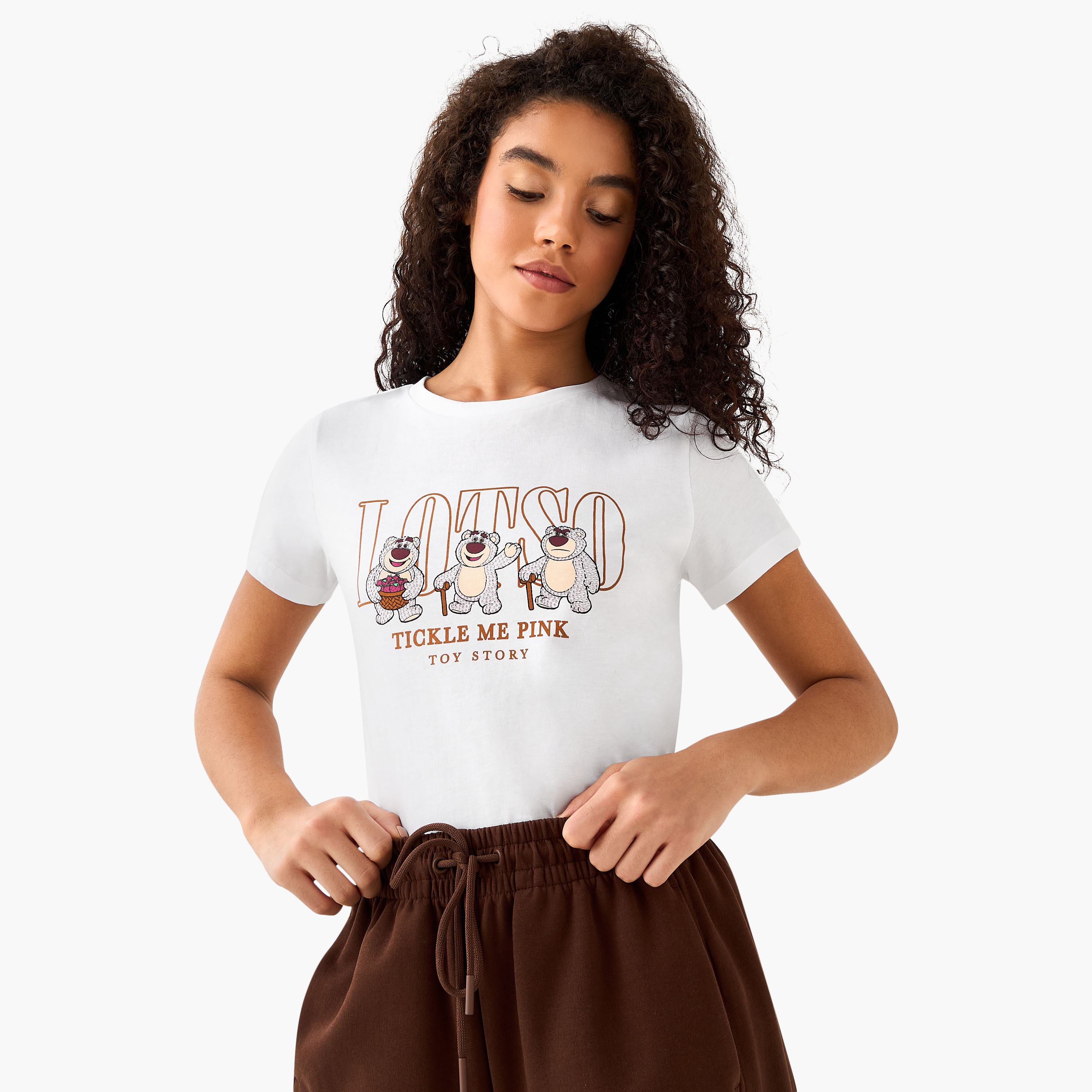 Lotso Toy Story Cotton T-shirt -women-clothing-tshirts-image-2