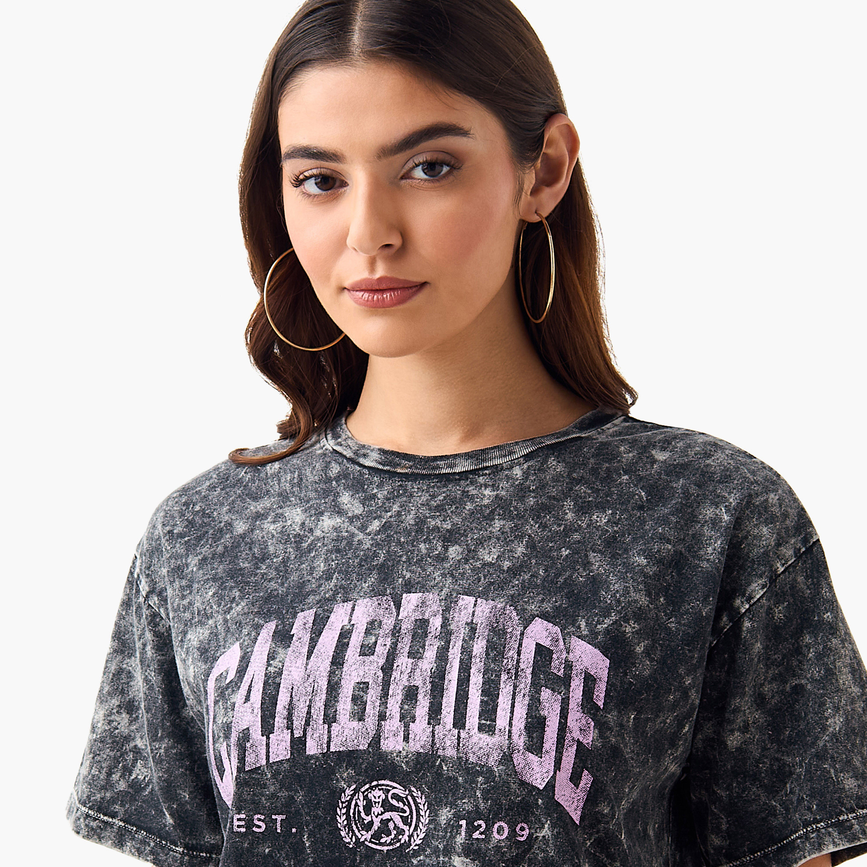 Oversized Cotton T-shirt with Cambridge University Print-women-clothing-tshirts-image-5