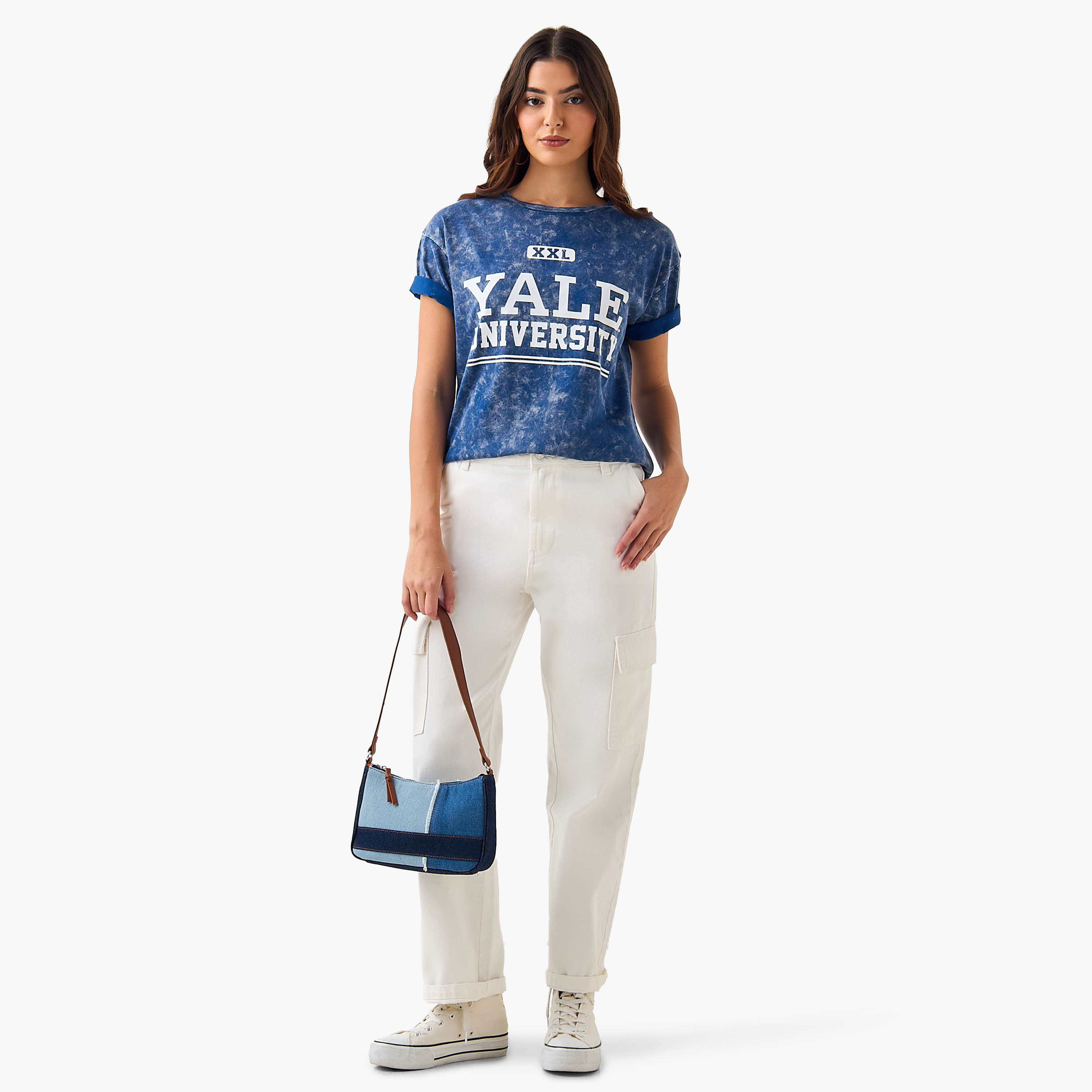 Oversized Cotton T-shirt with Yale University Print-women-clothing-tshirts-image-4