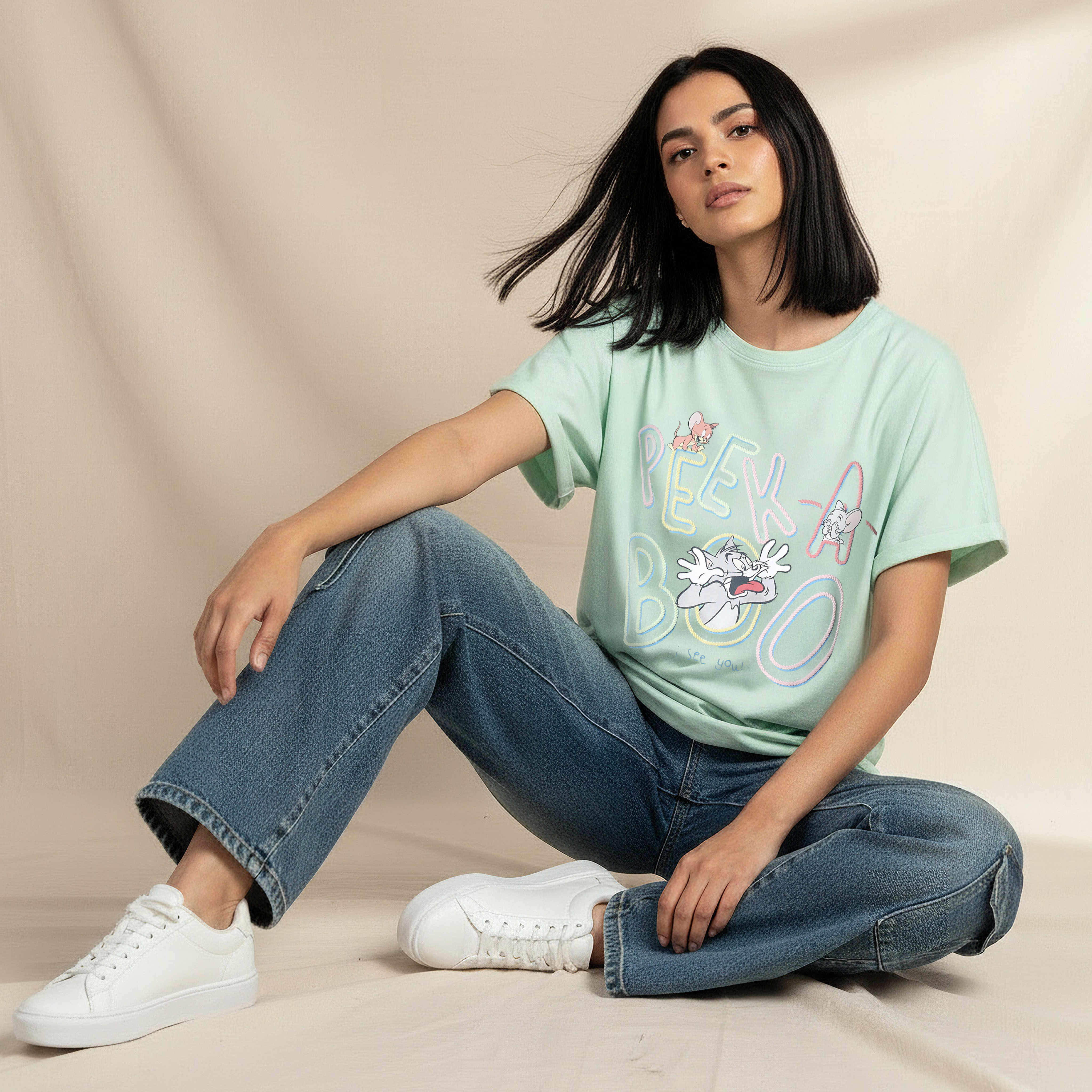 T-shirt with Tom and Jerry Print-women-clothing-tshirts-image-3