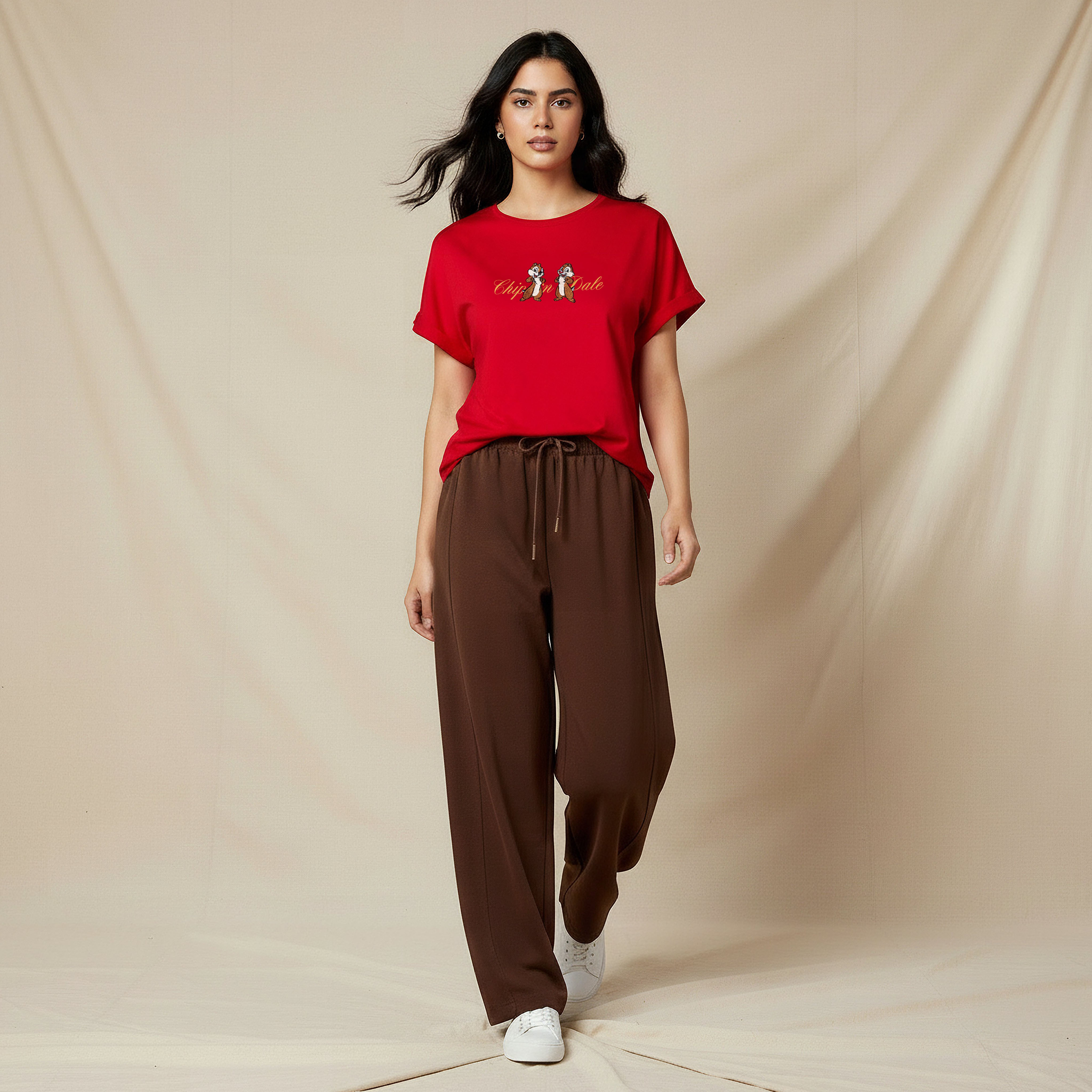 T-shirt with Chip 'n' Dale Embroidery-women-clothing-tshirts-image-5