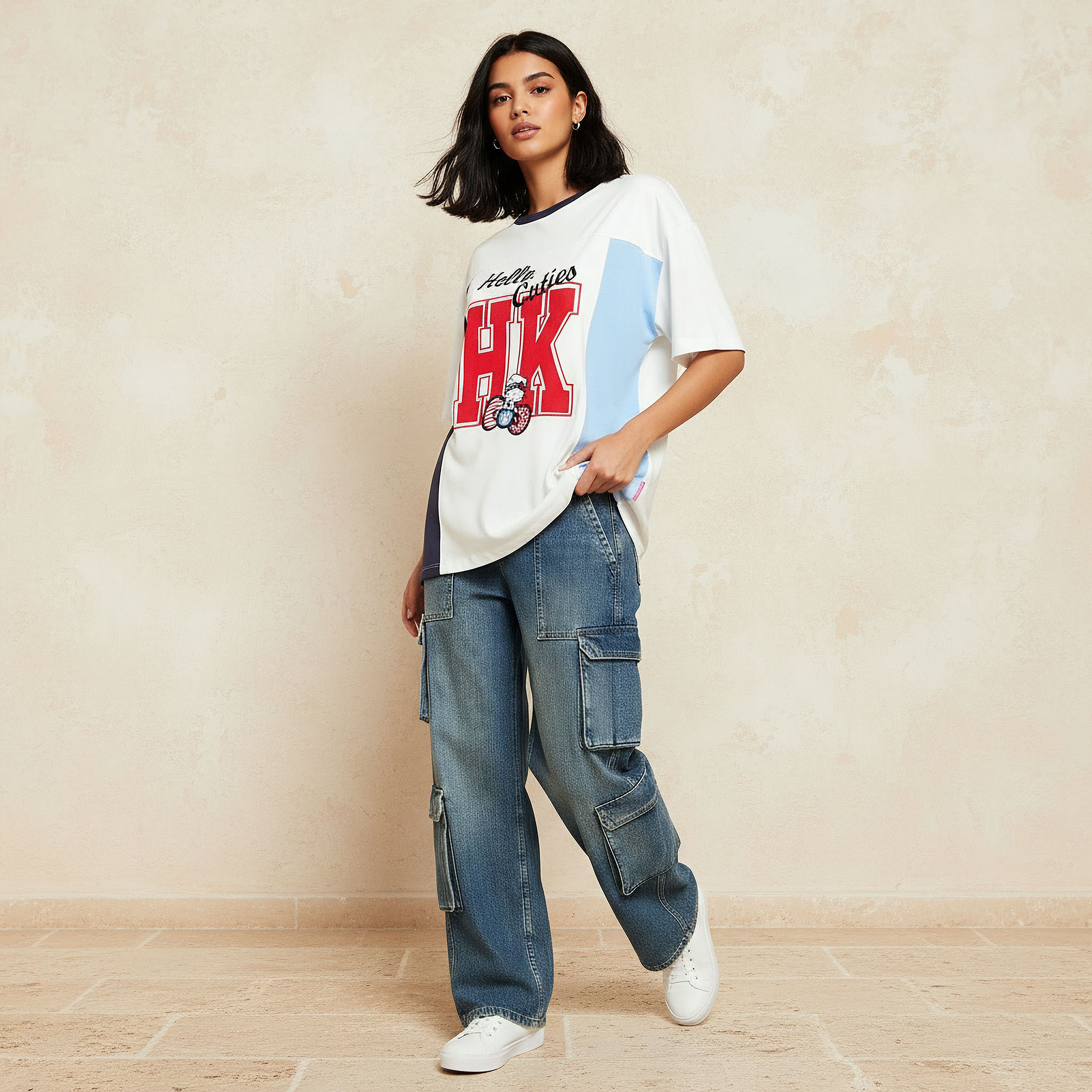 Hello Kitty Print Loose Fit T-shirt-women-clothing-tshirts-image-3