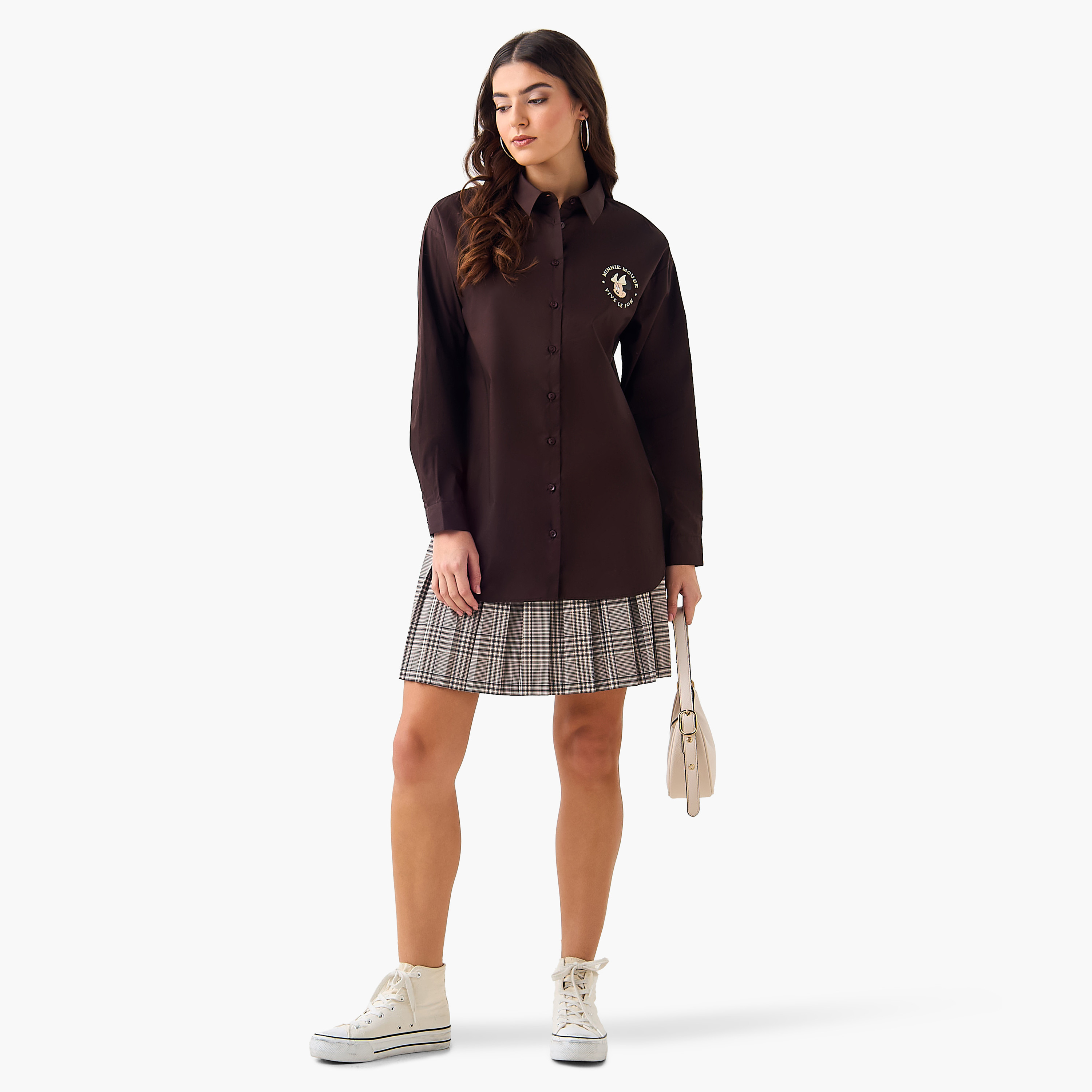 Minnie Mouse Shirt with High-Low Hem-women-clothing-shirtsandblouses-shirts-image-3