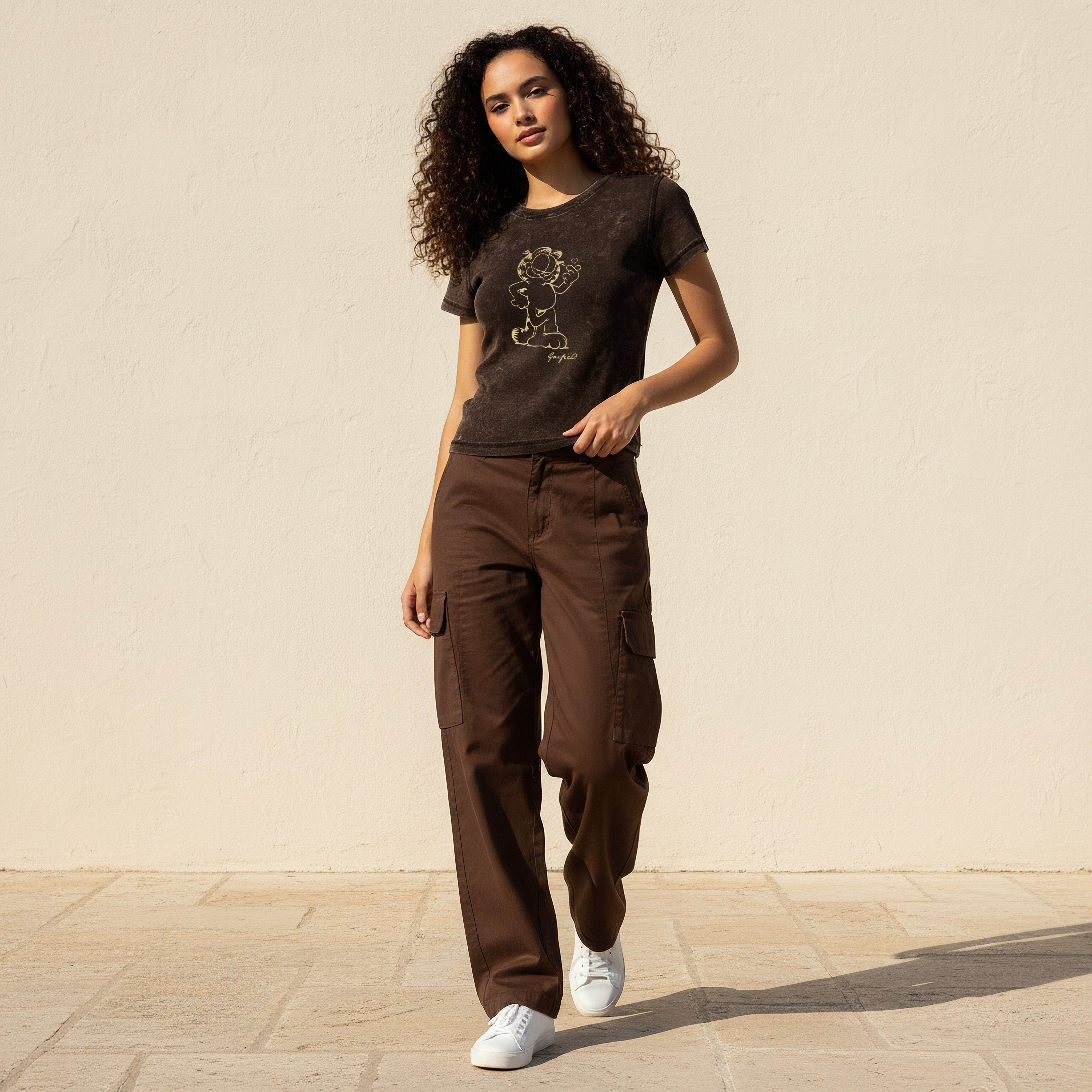Cotton T-shirt with Garfield Print-women-clothing-tshirts-image-3