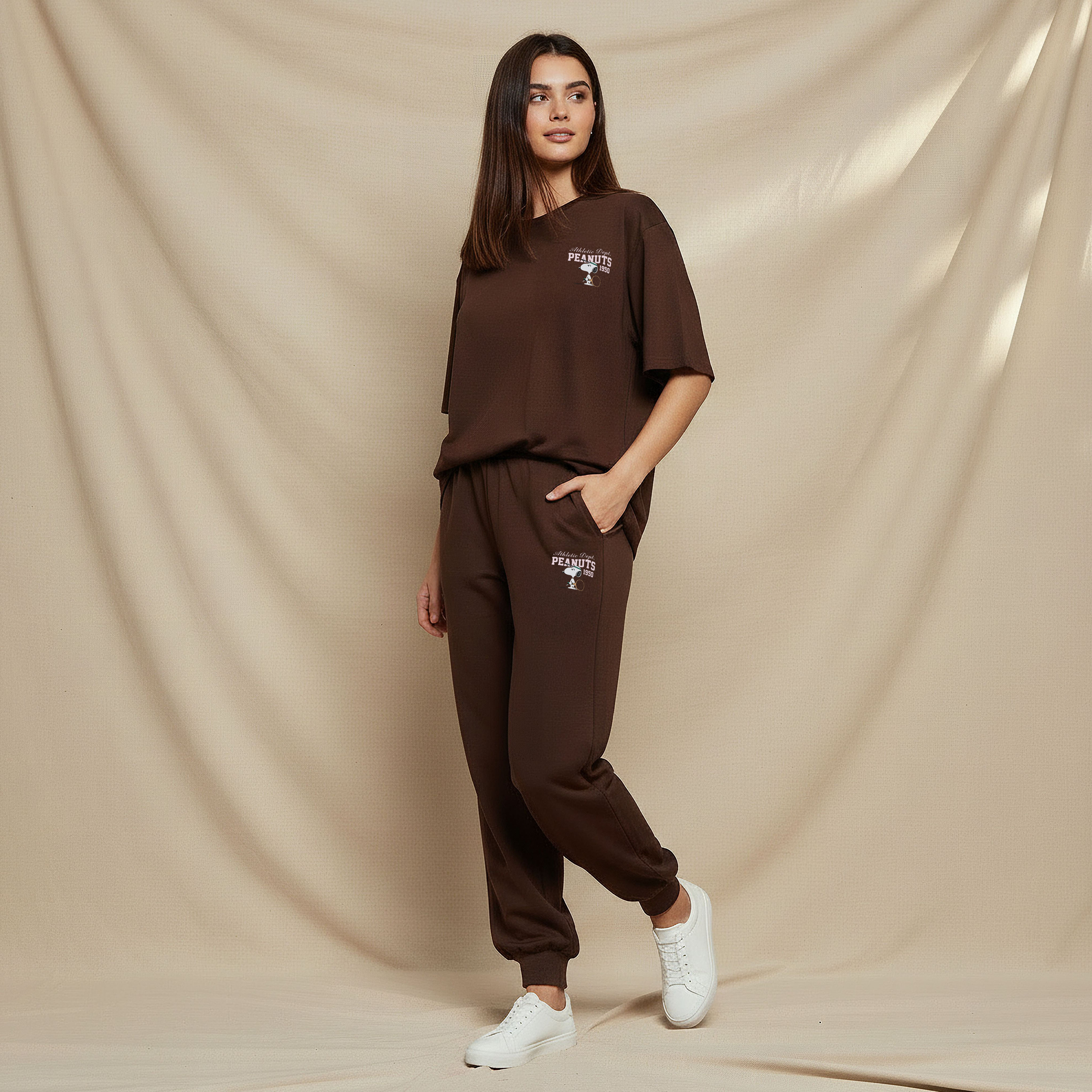 Peanuts Print Loose Fit T-shirt-women-clothing-tshirts-image-5