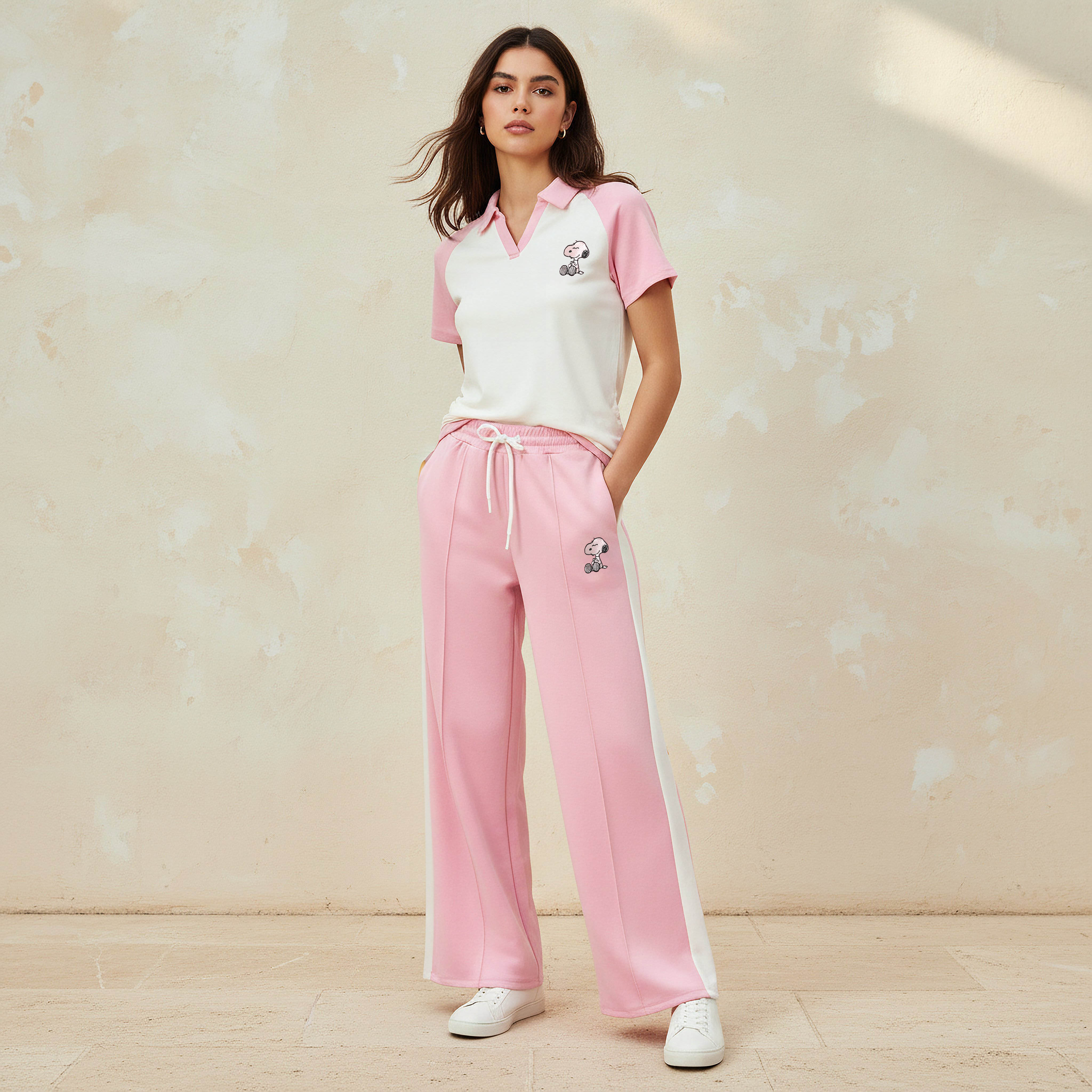 بنطلون رياضي واسع بخصر متوسط الارتفاع-women-clothing-bottoms-joggers-image-2