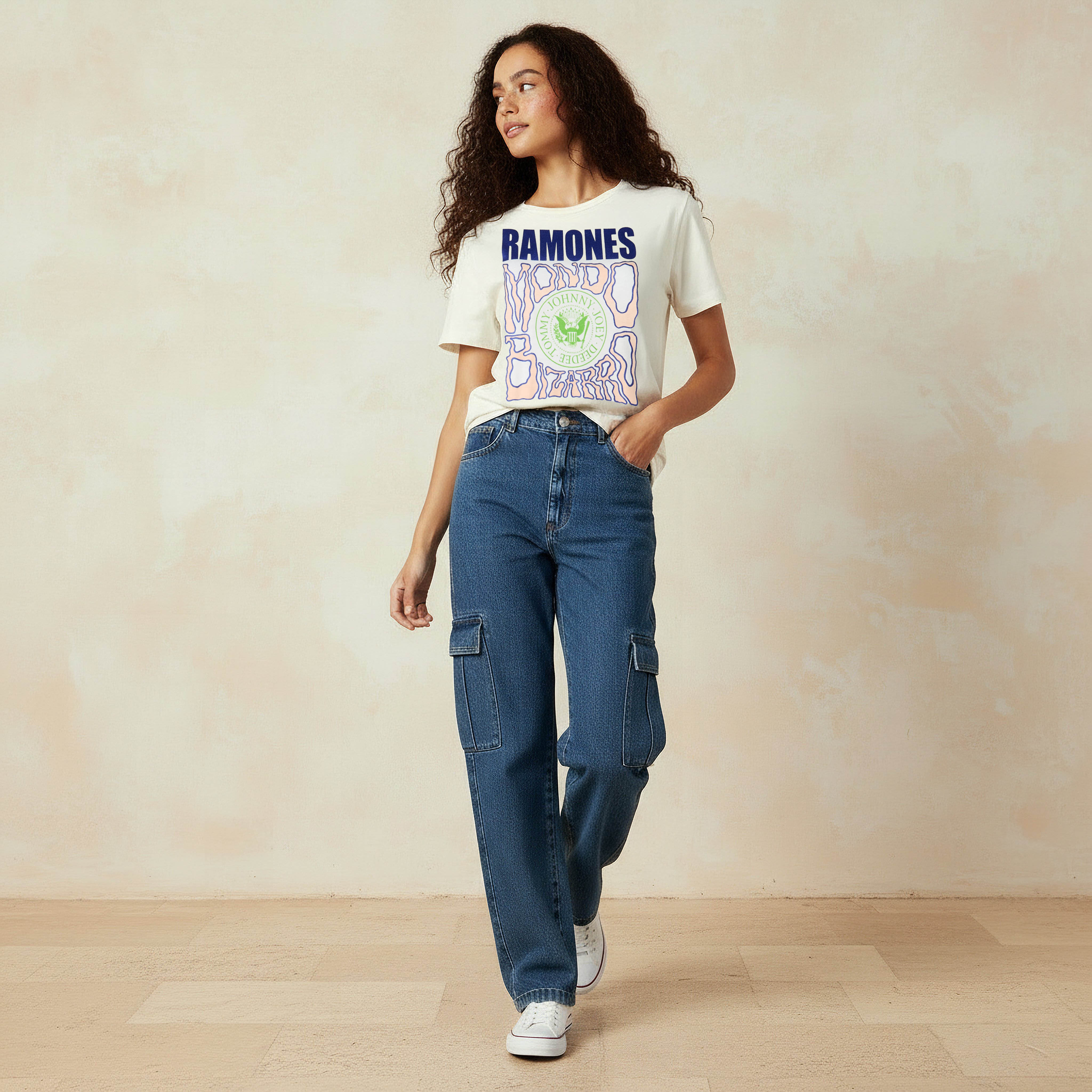 Cotton T-shirt with Ramones Print-women-clothing-tshirts-image-3