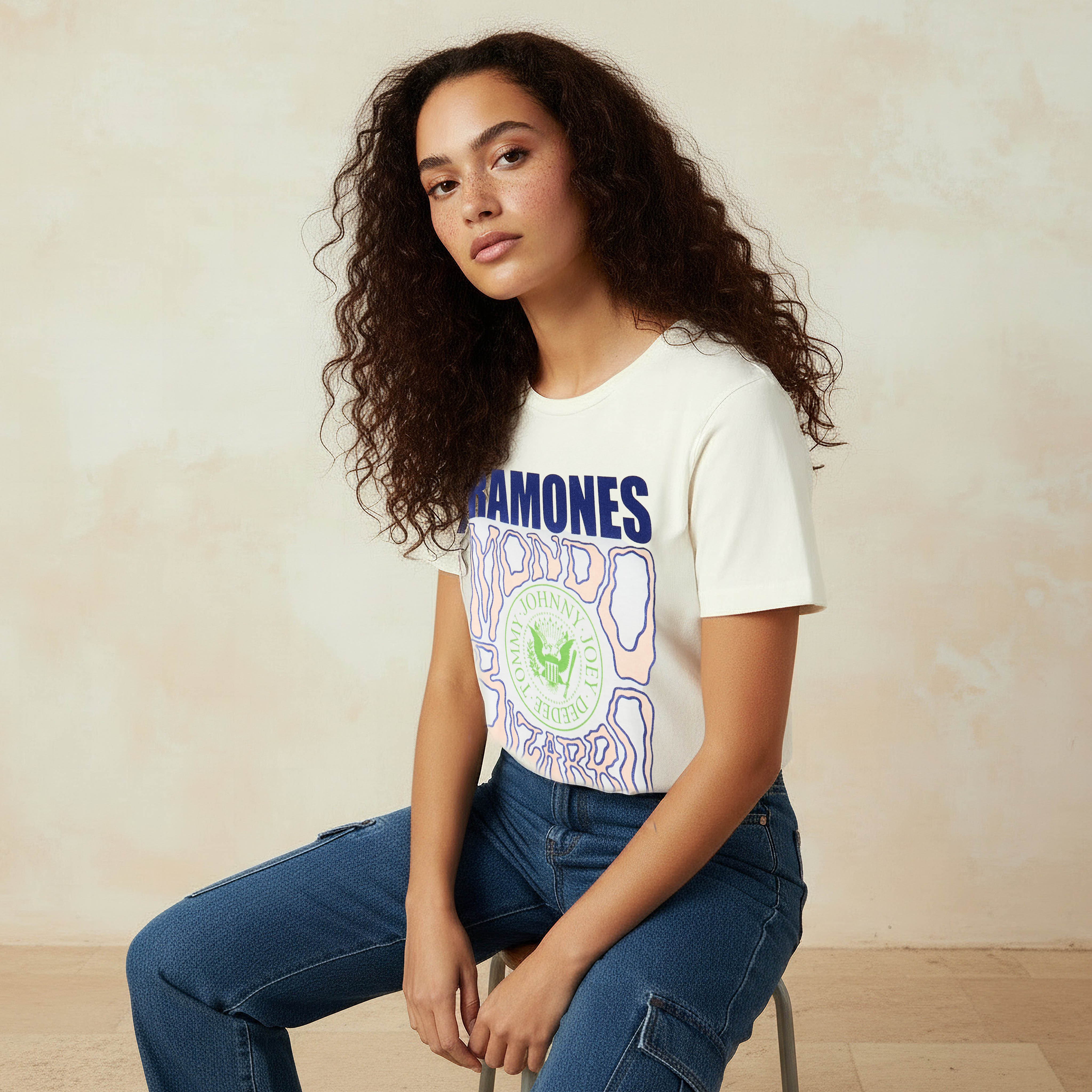 Cotton T-shirt with Ramones Print-women-clothing-tshirts-image-5