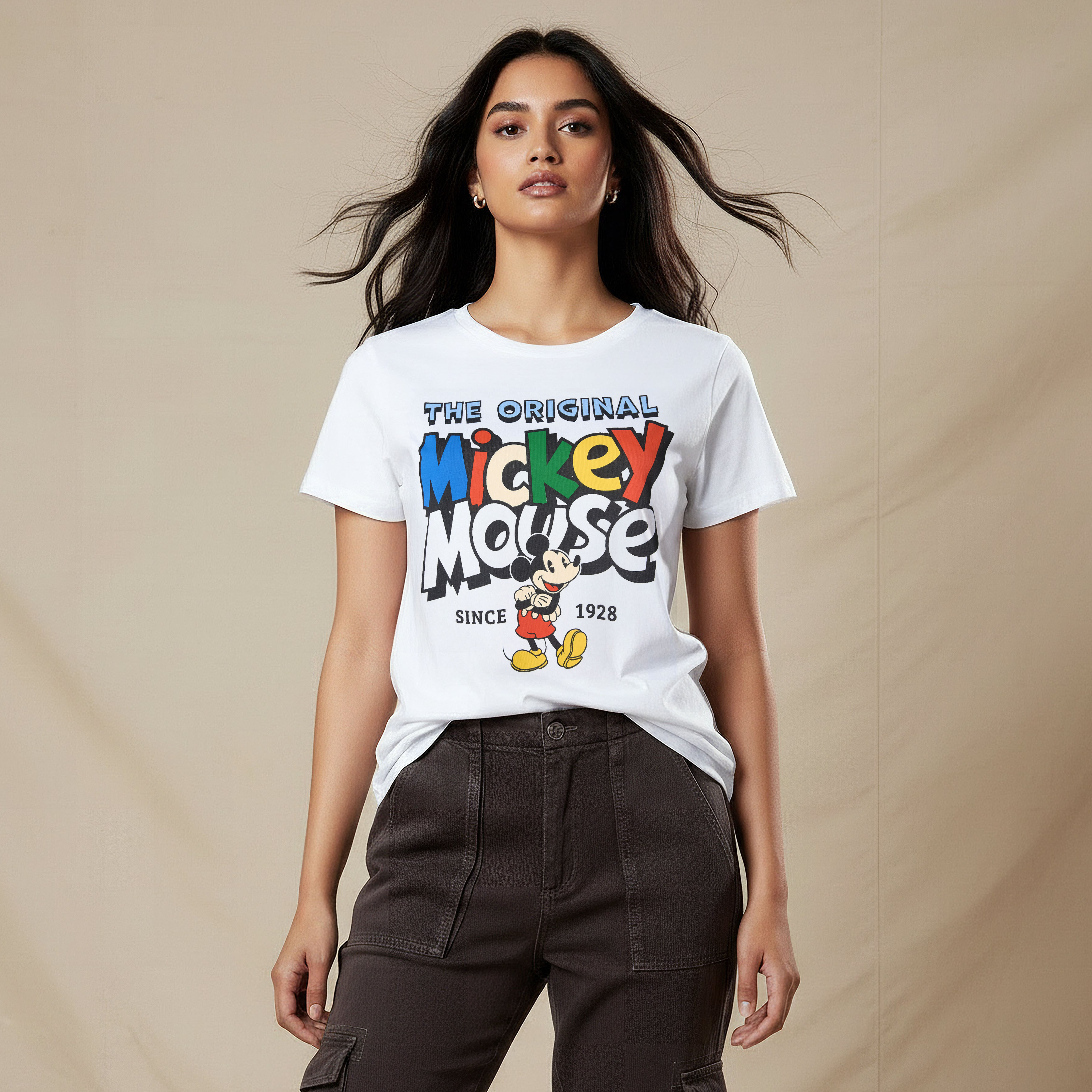 Mickey Mouse Cotton T-shirt-women-clothing-tshirts-image-1