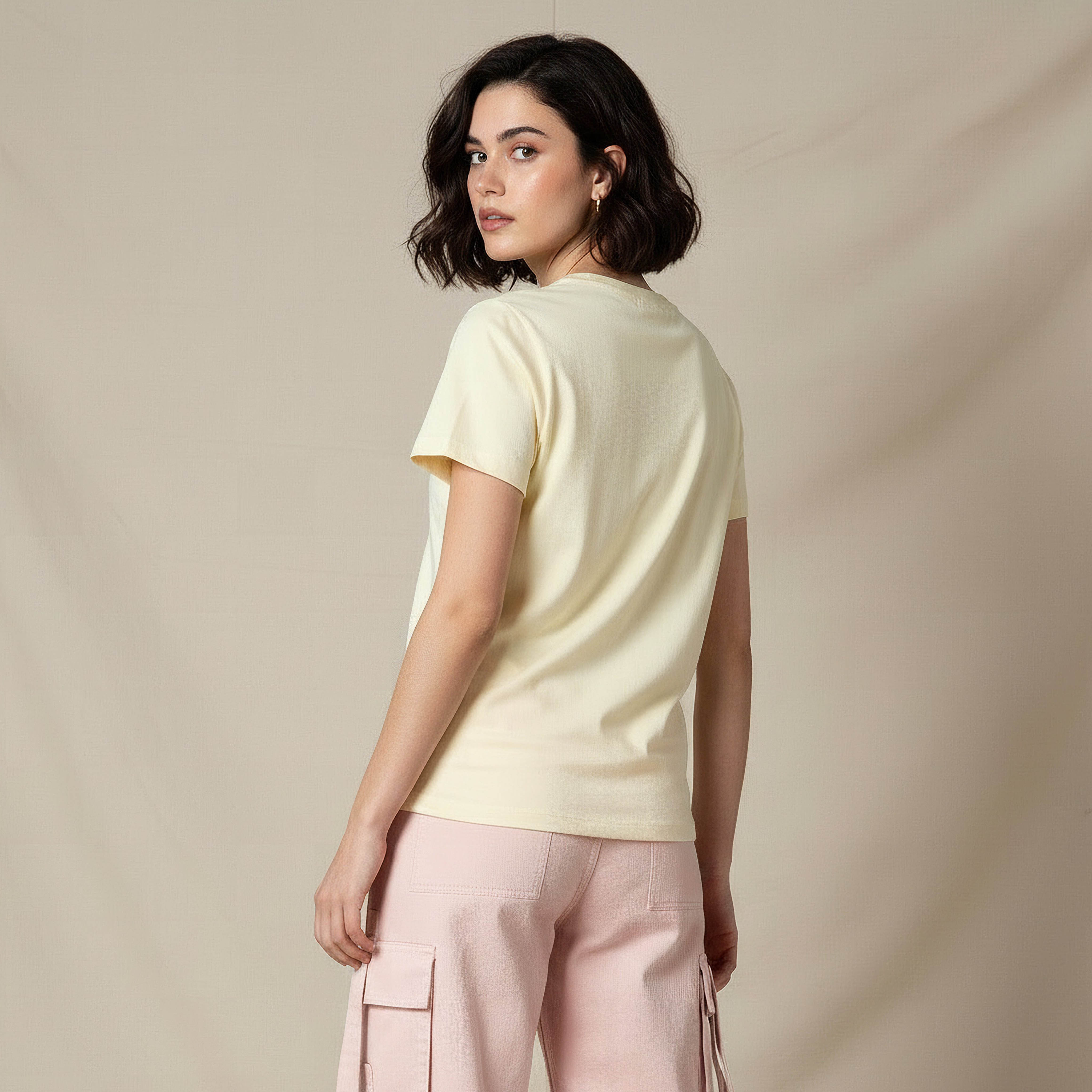 Cotton T-shirt with Bugs Bunny Embroidery-women-clothing-tshirts-image-4