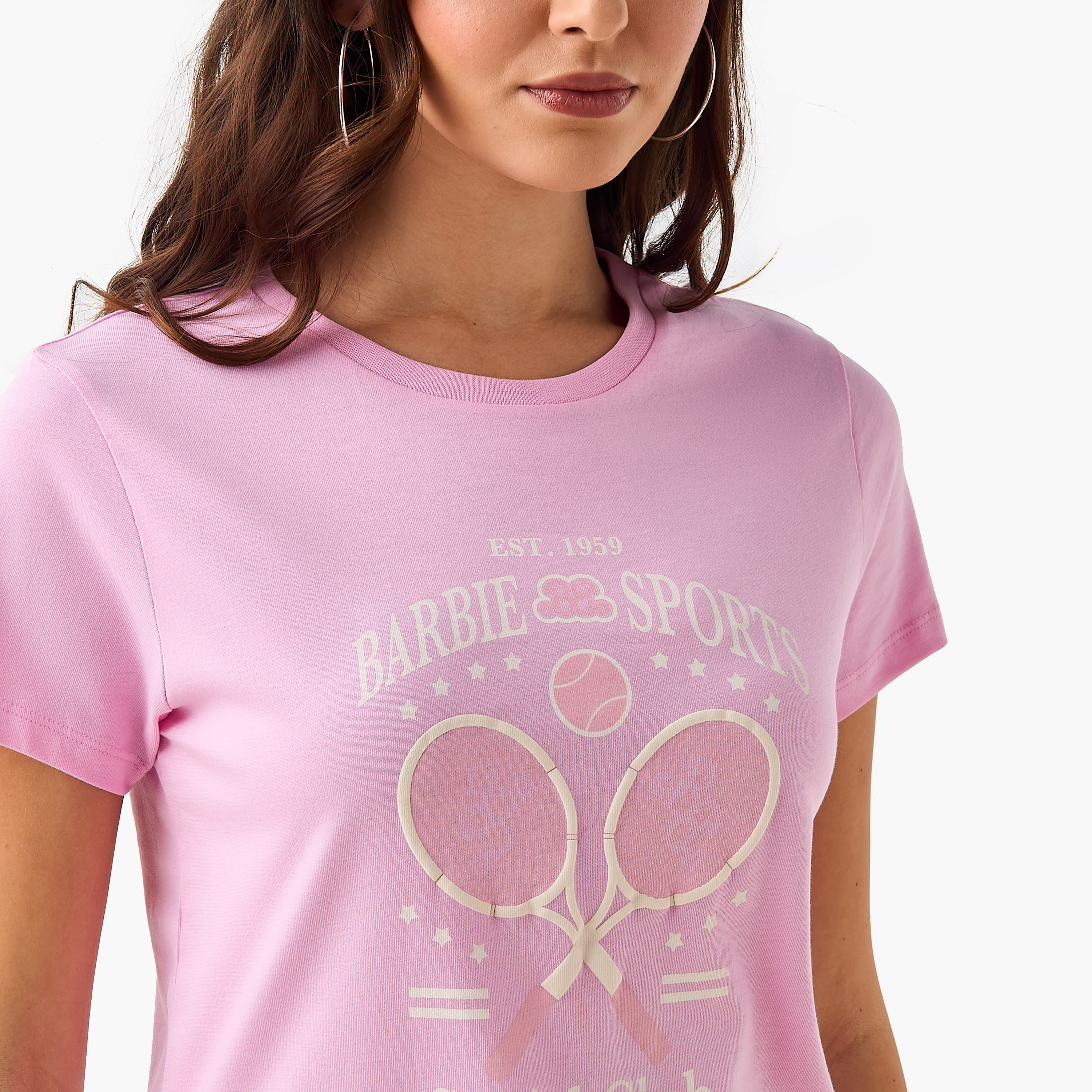 تيشيرت قطن بطبعات باربي-women-clothing-tshirts-image-5