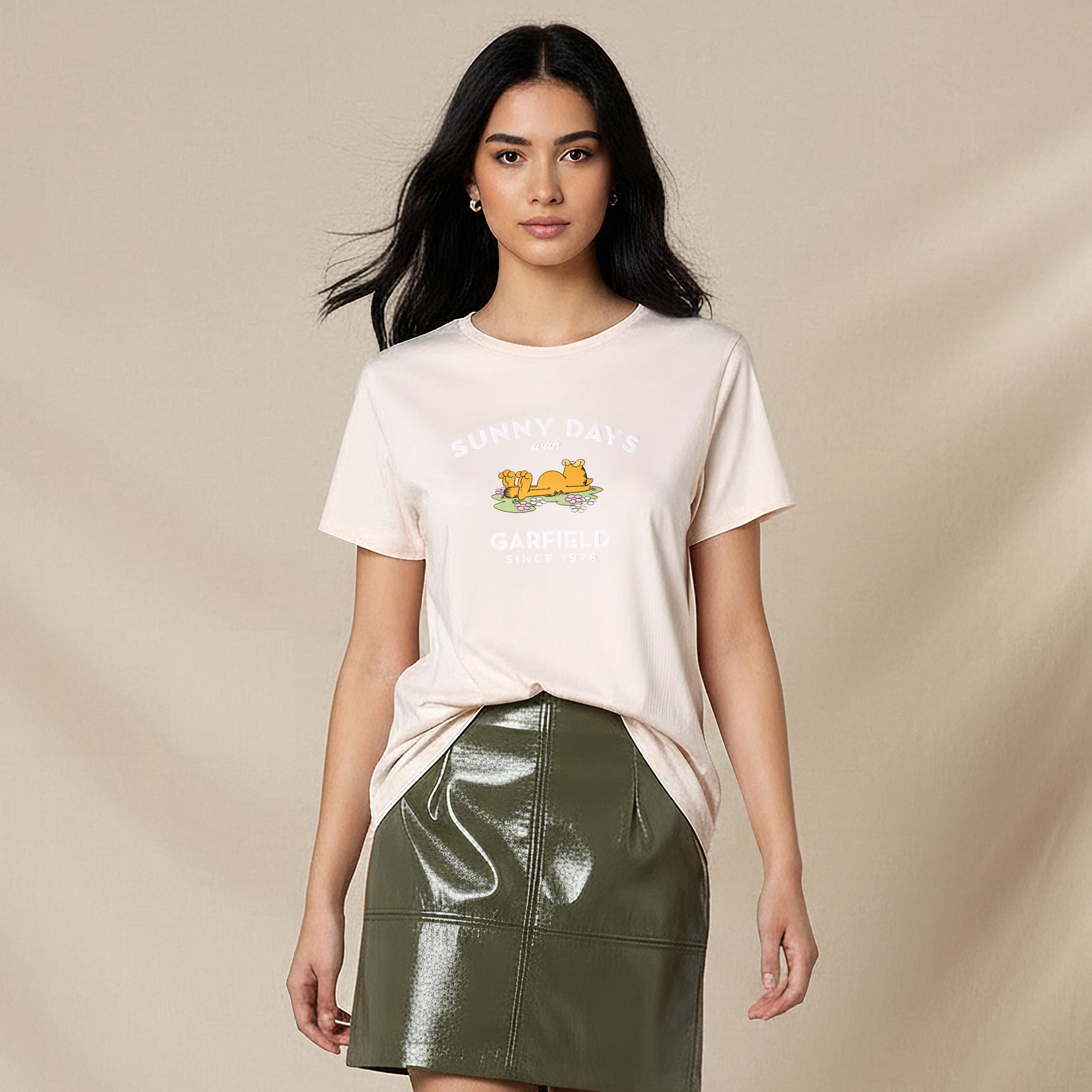 Garfield Cotton T-shirt -women-clothing-tshirts-image-1