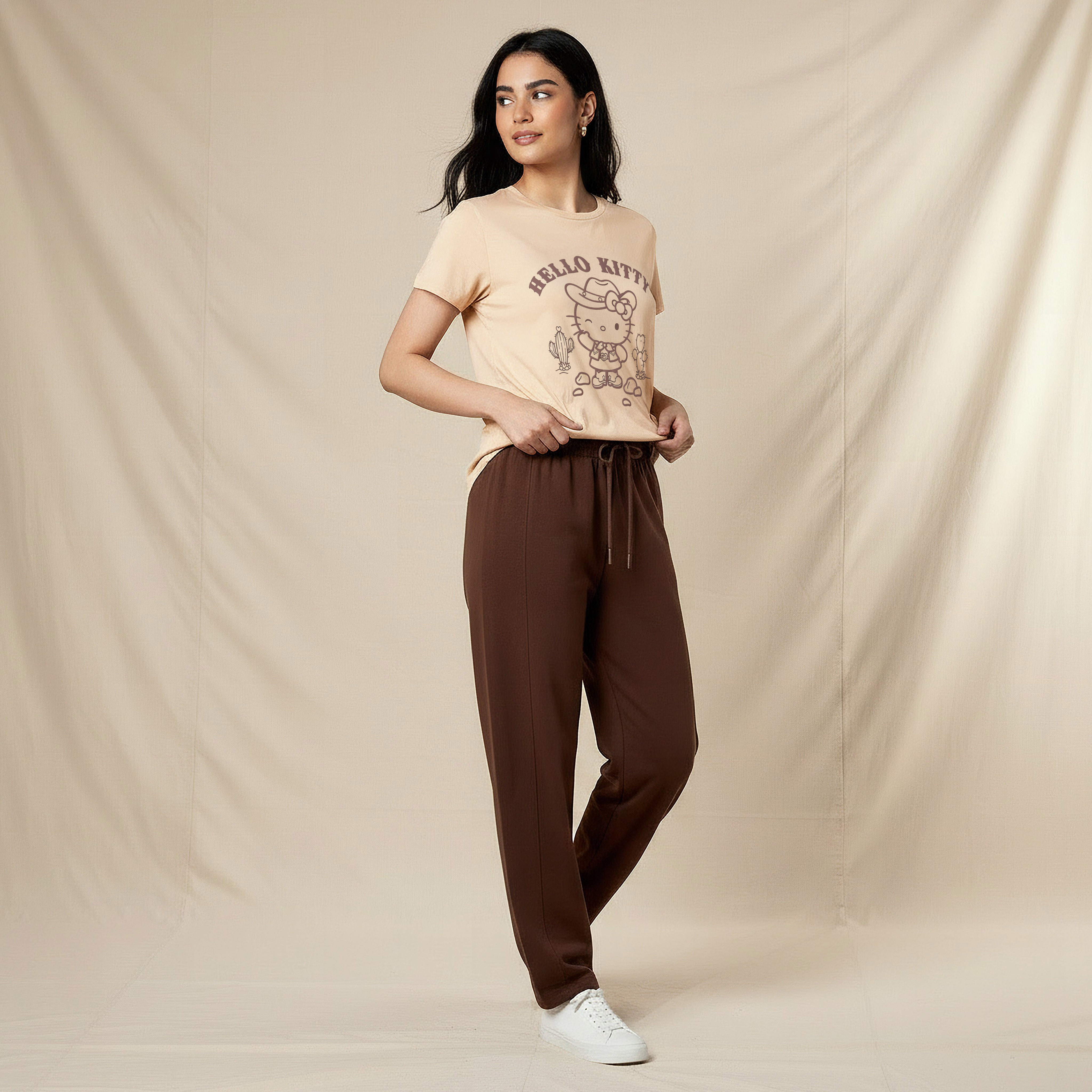 Cotton T-shirt with Hello Kitty Print-women-clothing-tshirts-image-3